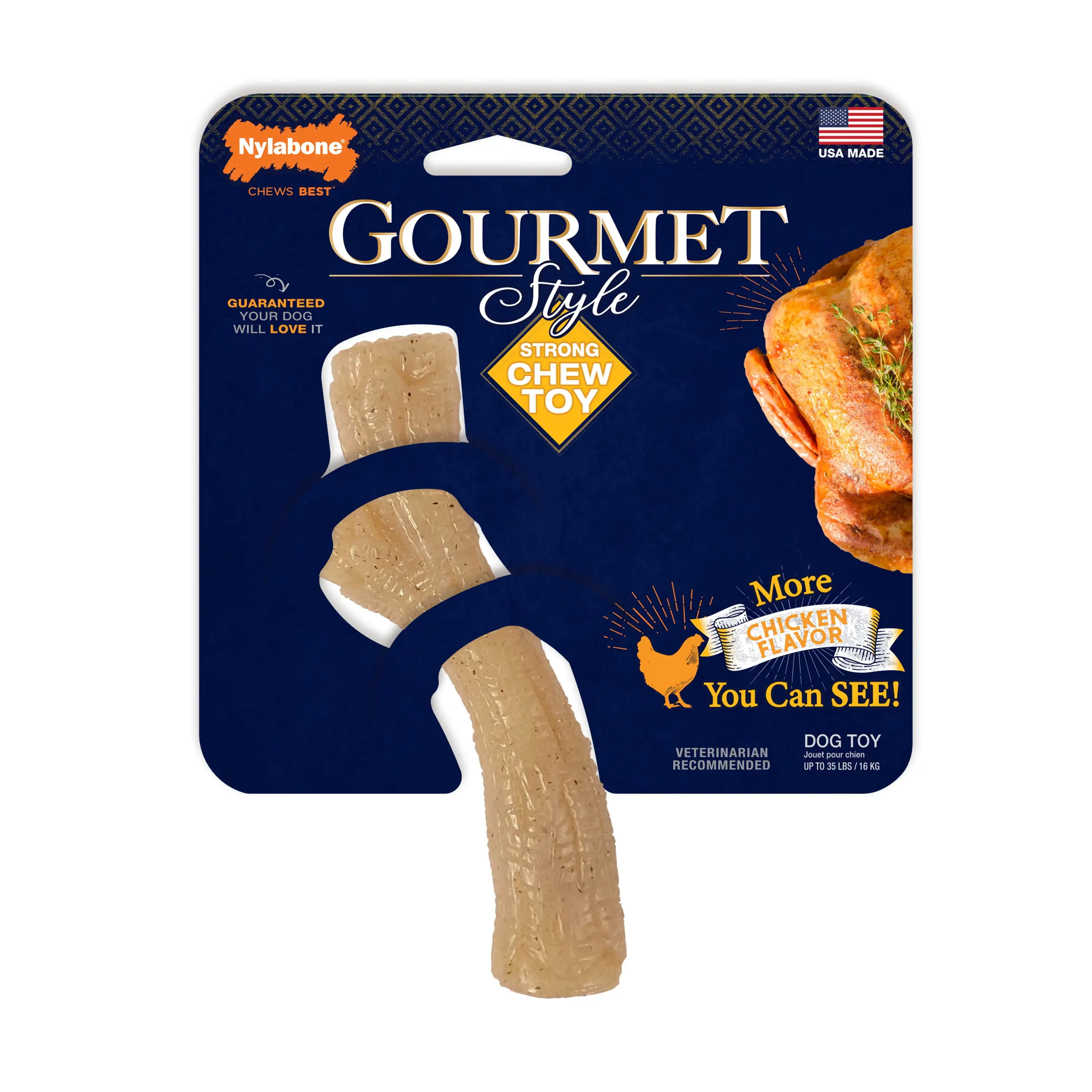 Nylabone Gourmet Style Dog Chew Toy Stick. Chicken. Medium (up to 35 lbs.)