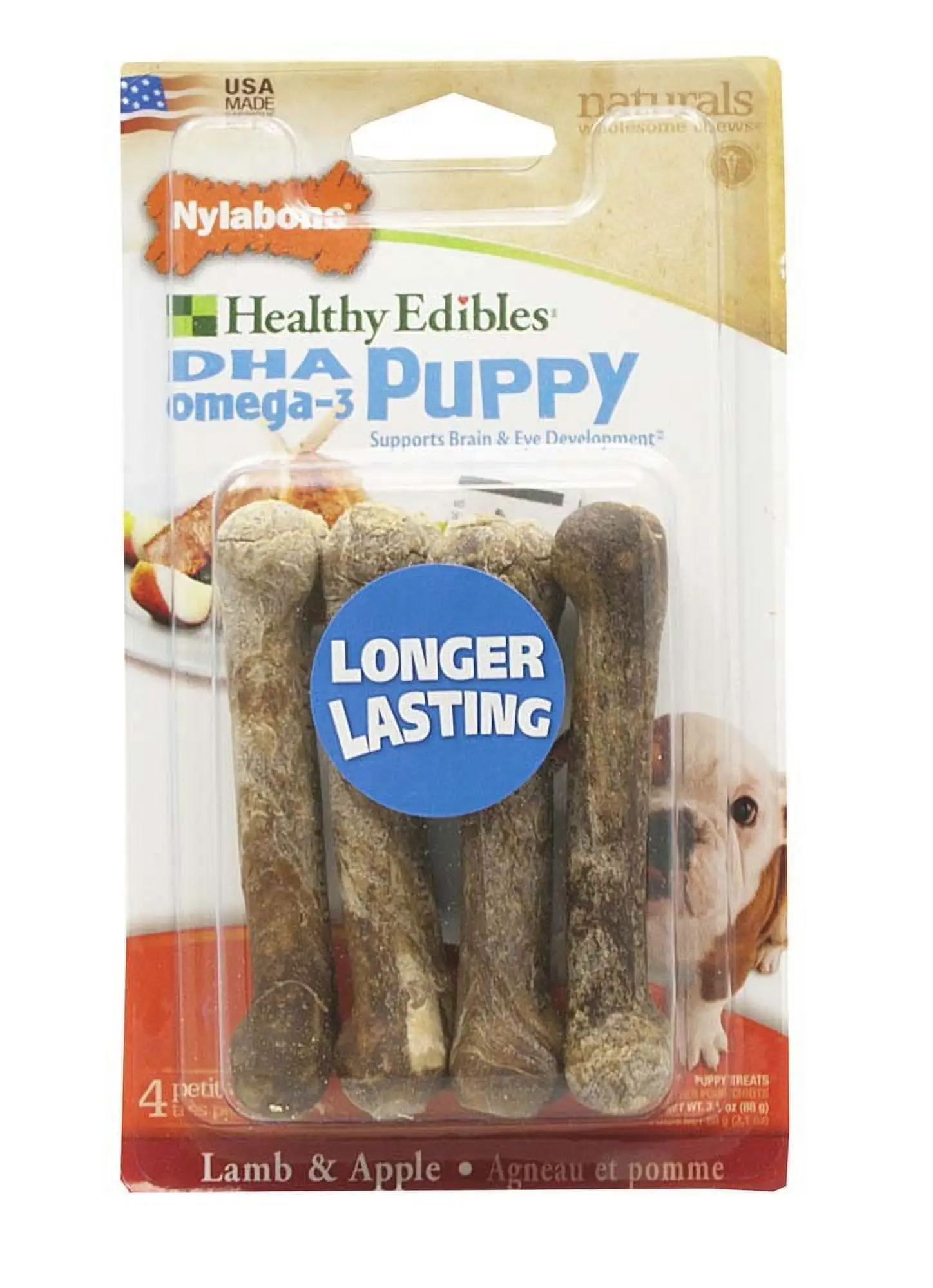 Nylabone Healthy Edibles Puppy Natural Long Lasting Dog Chew Treats