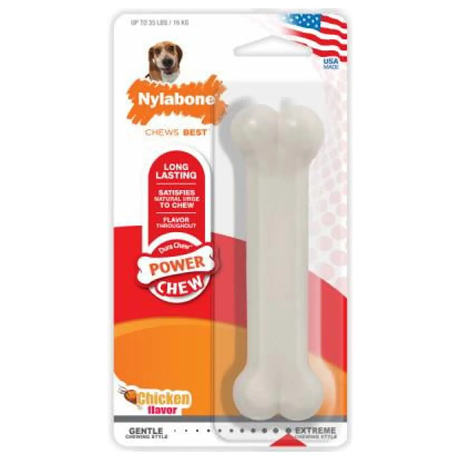 Nylabone NCF102P Power Chew Durable Dog Toy. Chicken Flavor. Small/Regular. 1-Ct. - Quantity 12