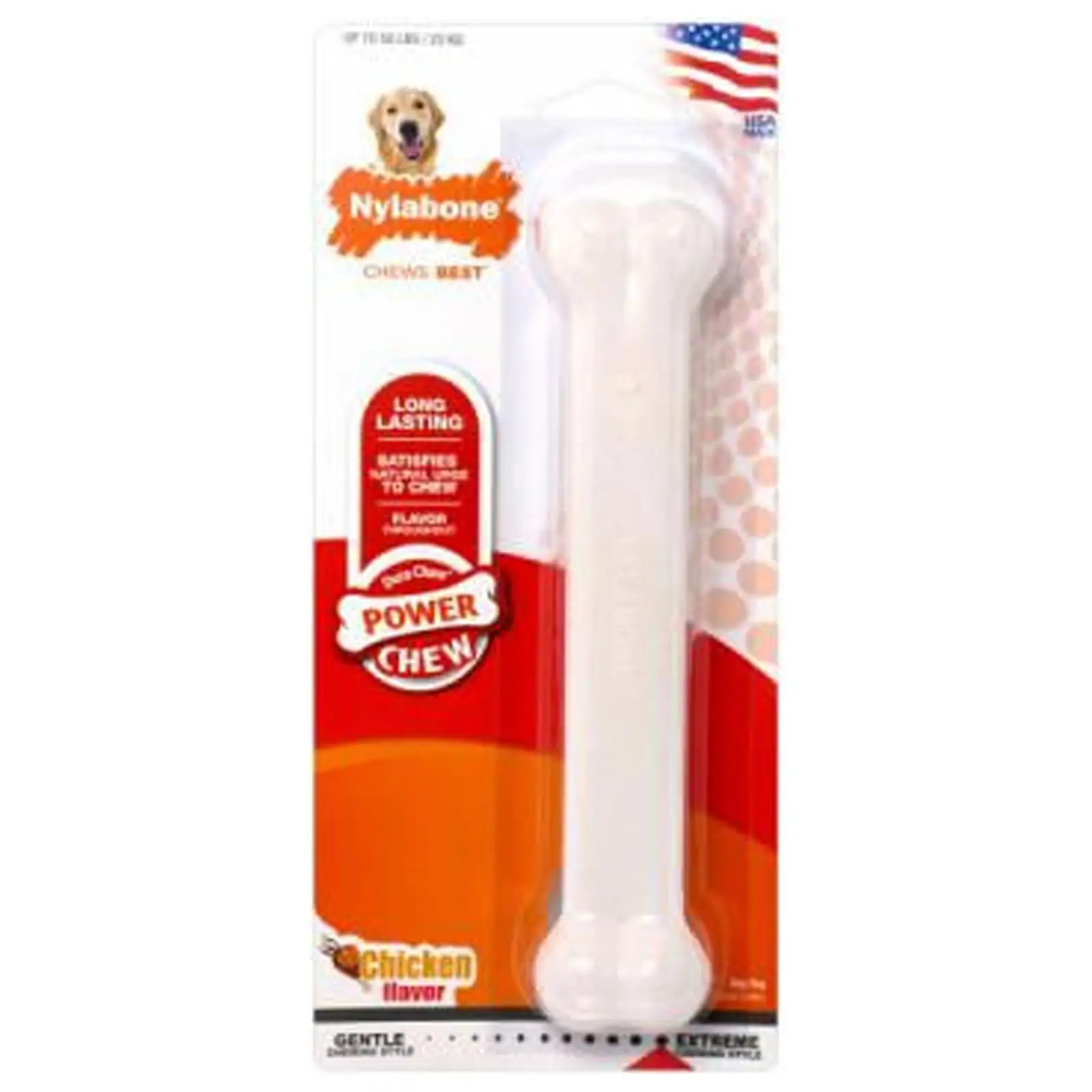 Nylabone NCF104P Power Chew Durable Dog Toy. Chicken Flavor. Large Dogs. 1-Ct. - Quantity 12