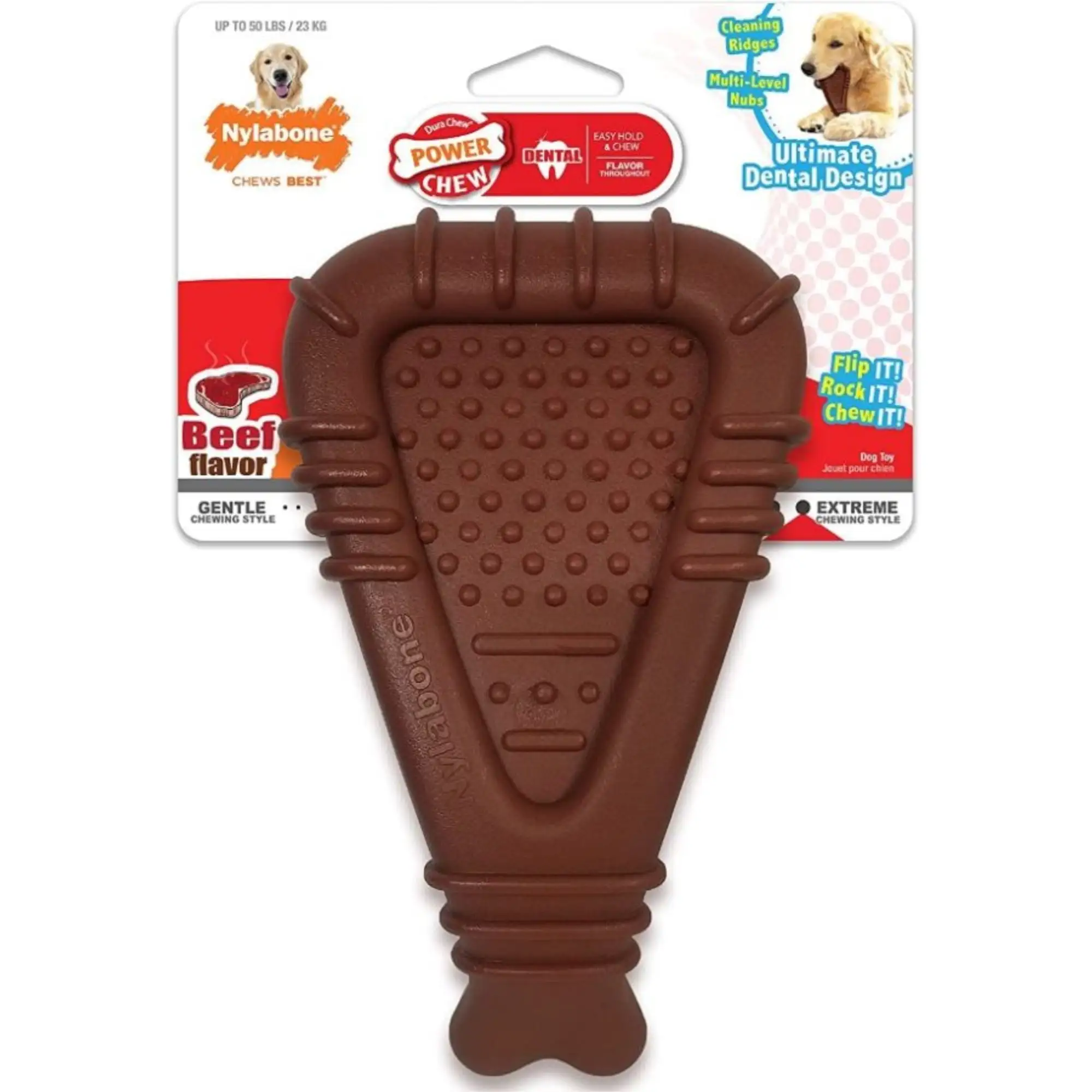 Nylabone Power Chew Arch Bone Dental Toy Beef Flavor