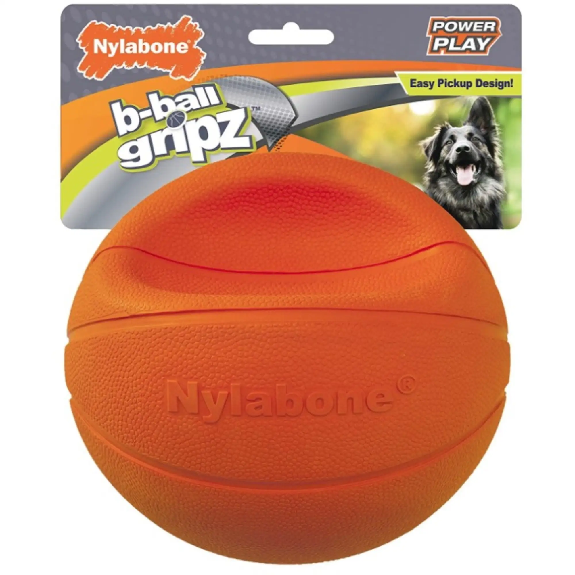 Nylabone Power Play B-Ball Grips Basketball Large 6.5 Dog Toy