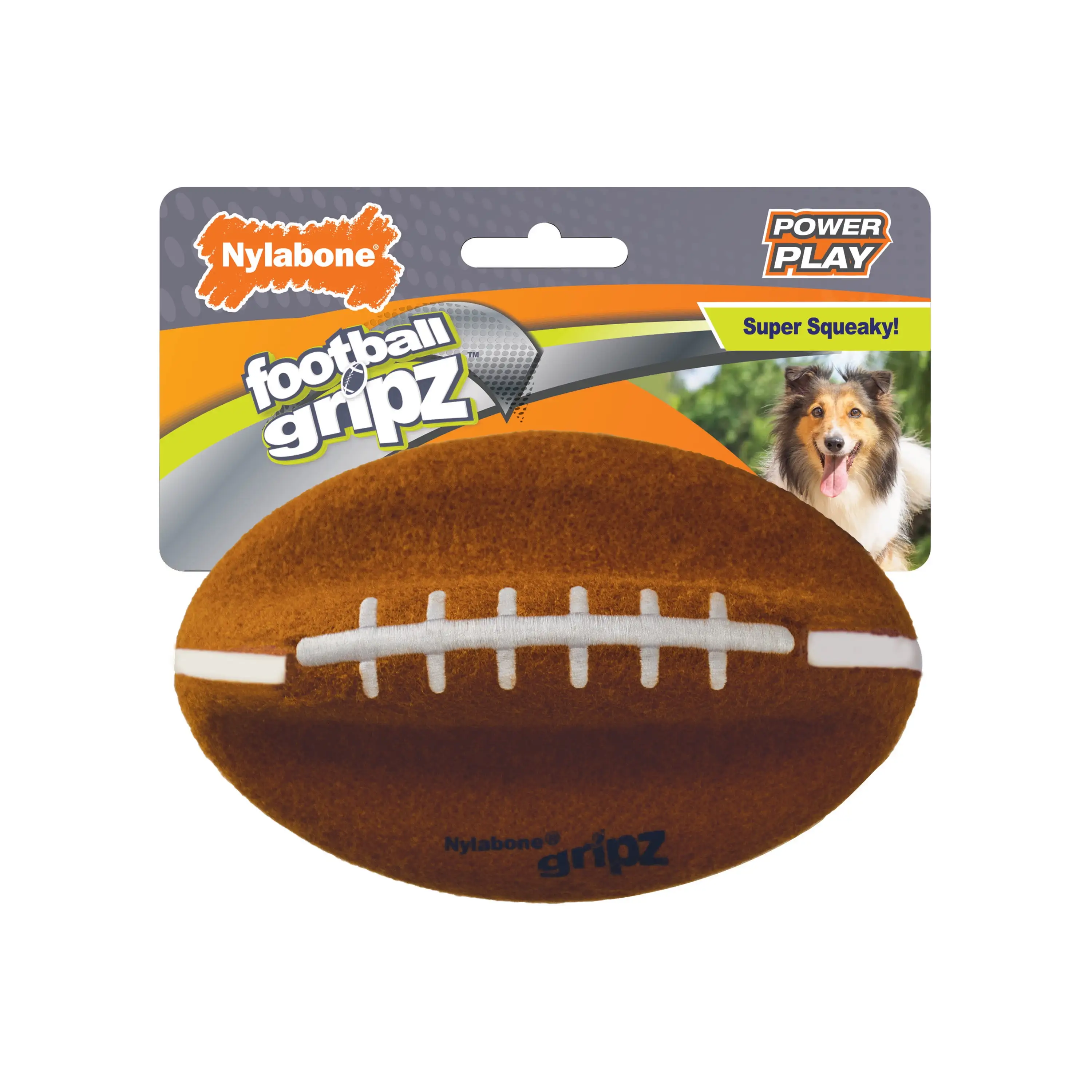 Nylabone Power Play Dog Football Gripz. Dog Play Toy. Medium