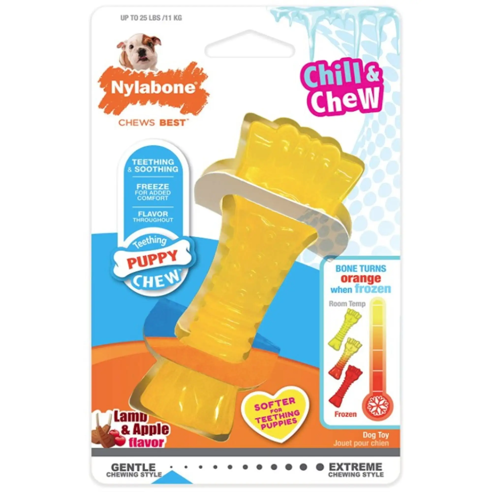 Nylabone Puppy Chew Color Changing Chill N Chew Bone Mini Souper