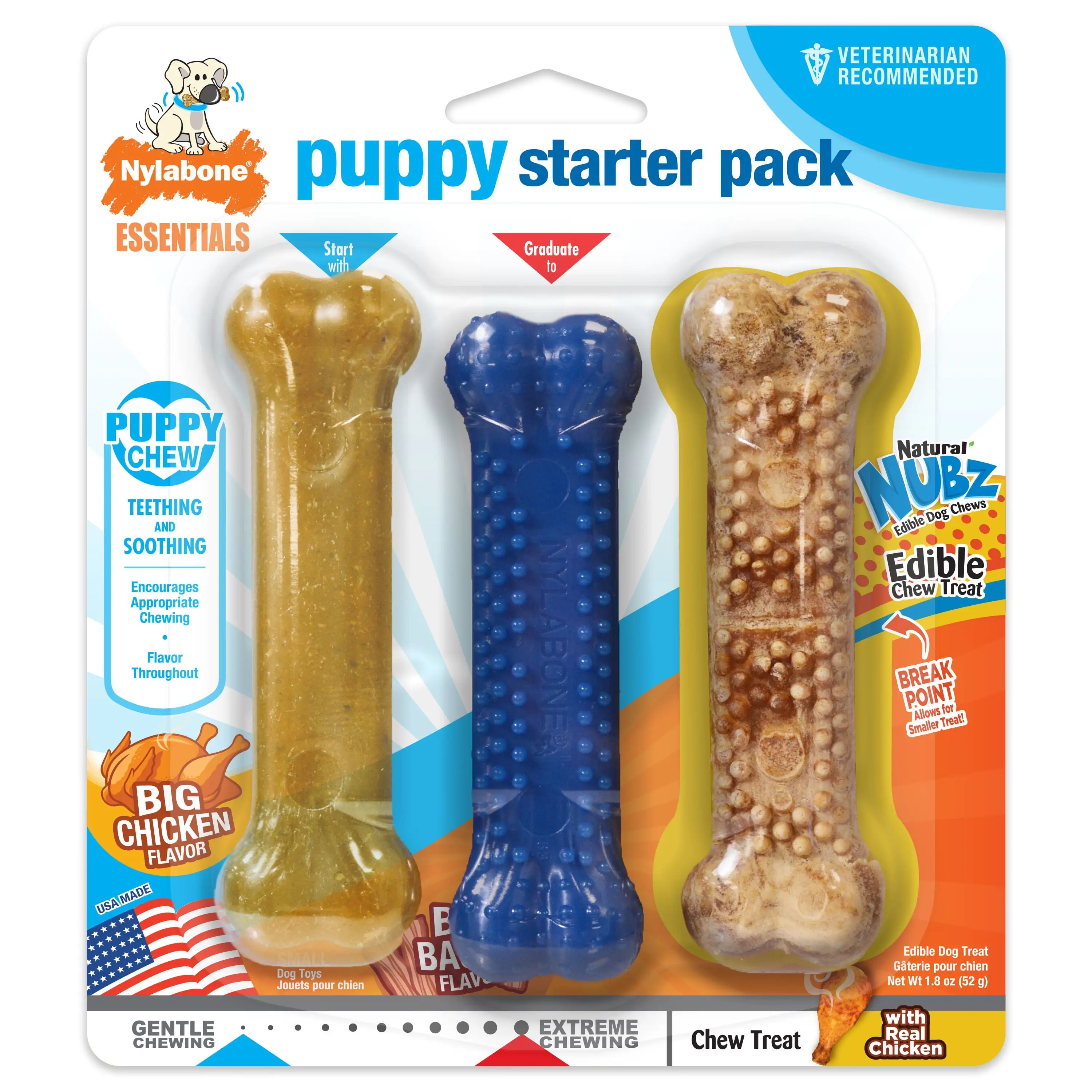 Nylabone Puppy Starter Pack - Up to 25 lbs.