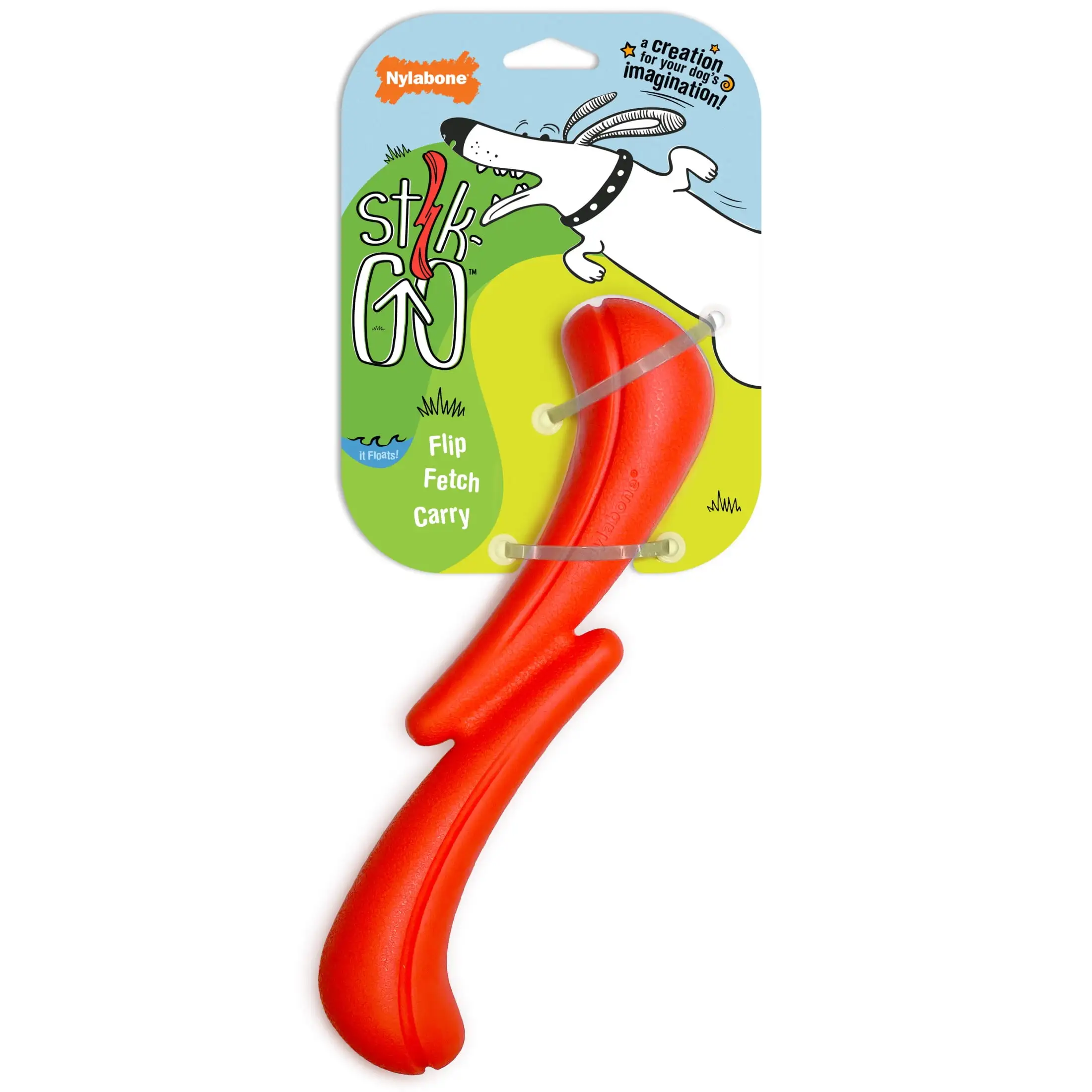 Nylabone Stik-GO Interactive Dog Toy. Lightweight Flexible Floatable Fetch Toy