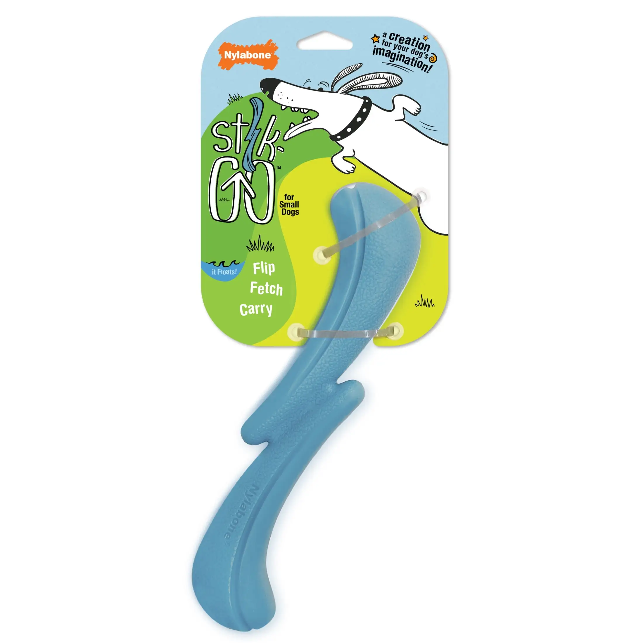 Nylabone Stik-GO Interactive Small Dog Toy. Lightweight Flexible Floatable Fetch Toy