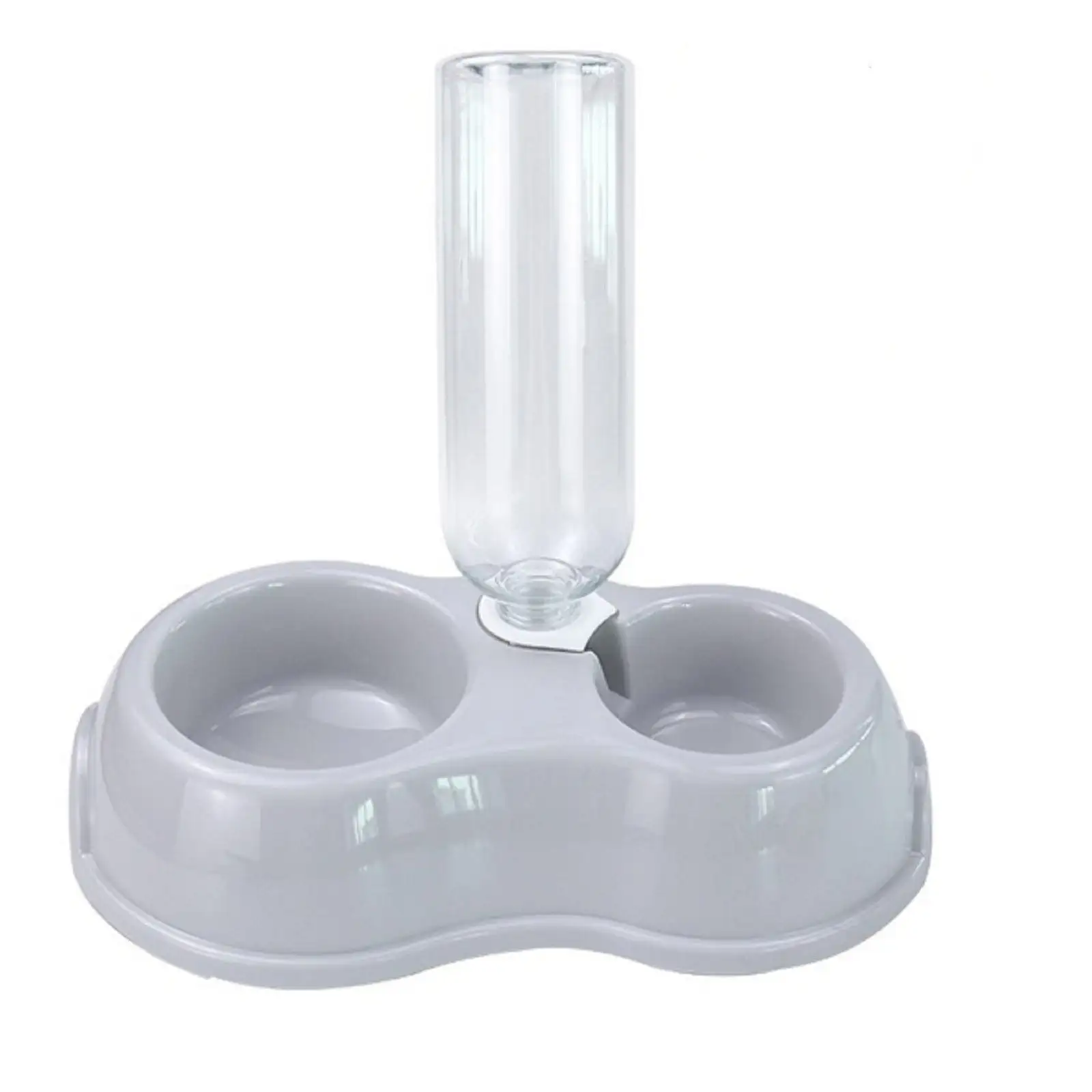 OAVQHLG3B Double Dog Cat Bowls - Pets Water and Food Bowl Set. Water and Food Bowl Set with Automatic Waterer Bottle for Small or Medium Size Dogs Cats