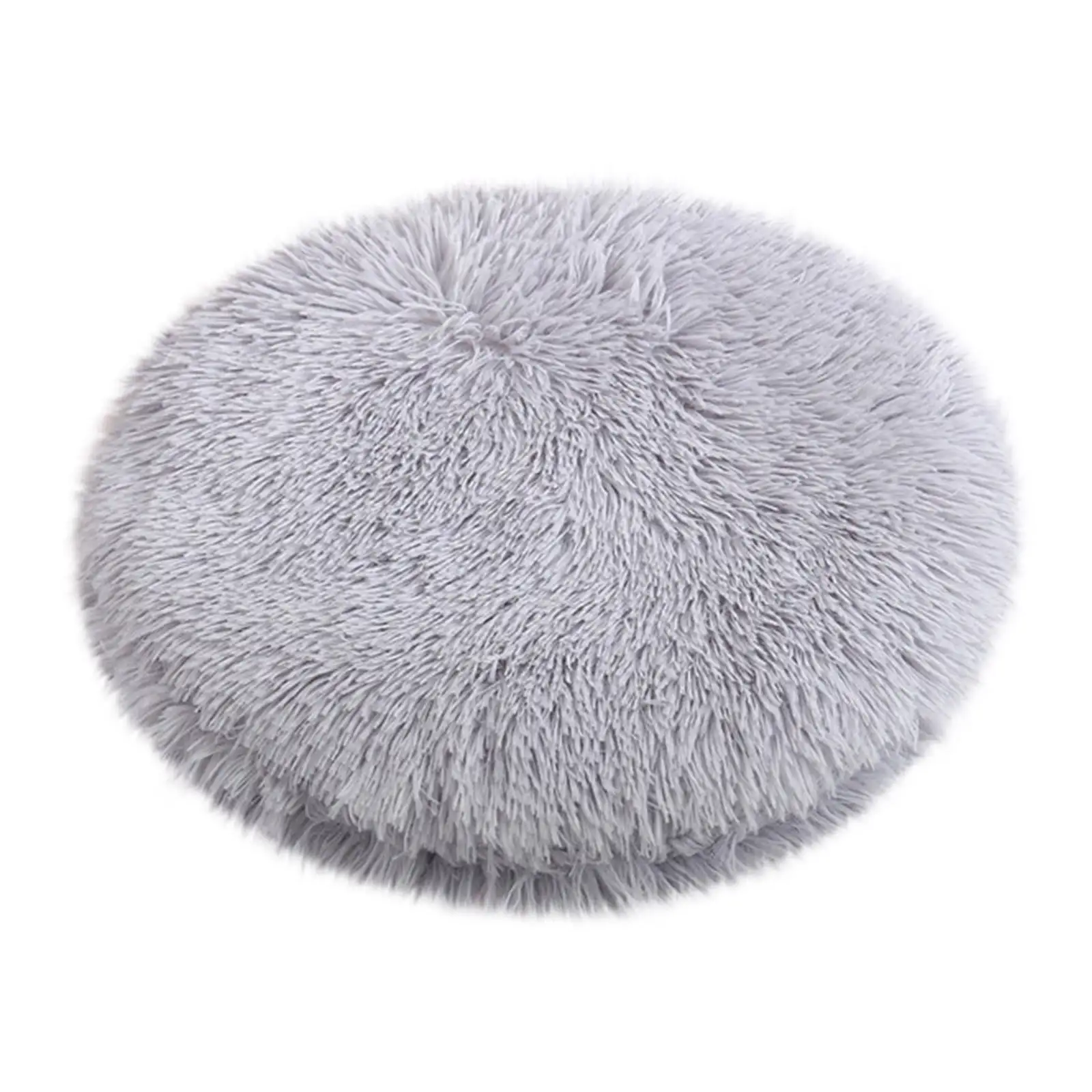 OAVQHLG3B Round Dog Bed Cat Pet Bed Super Soft Long Plush Winter Warm Puppy House Fluffy Pet Sleeping Basket Cushion Dog Supplies