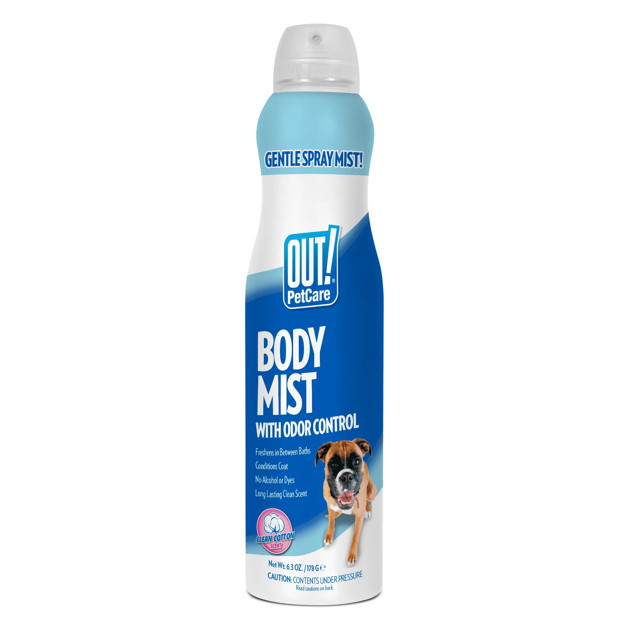 OUT! Petcare Dog Cologne Body Mist with Odor Control Spray. Clean Cotton Scent. 6.3 Oz