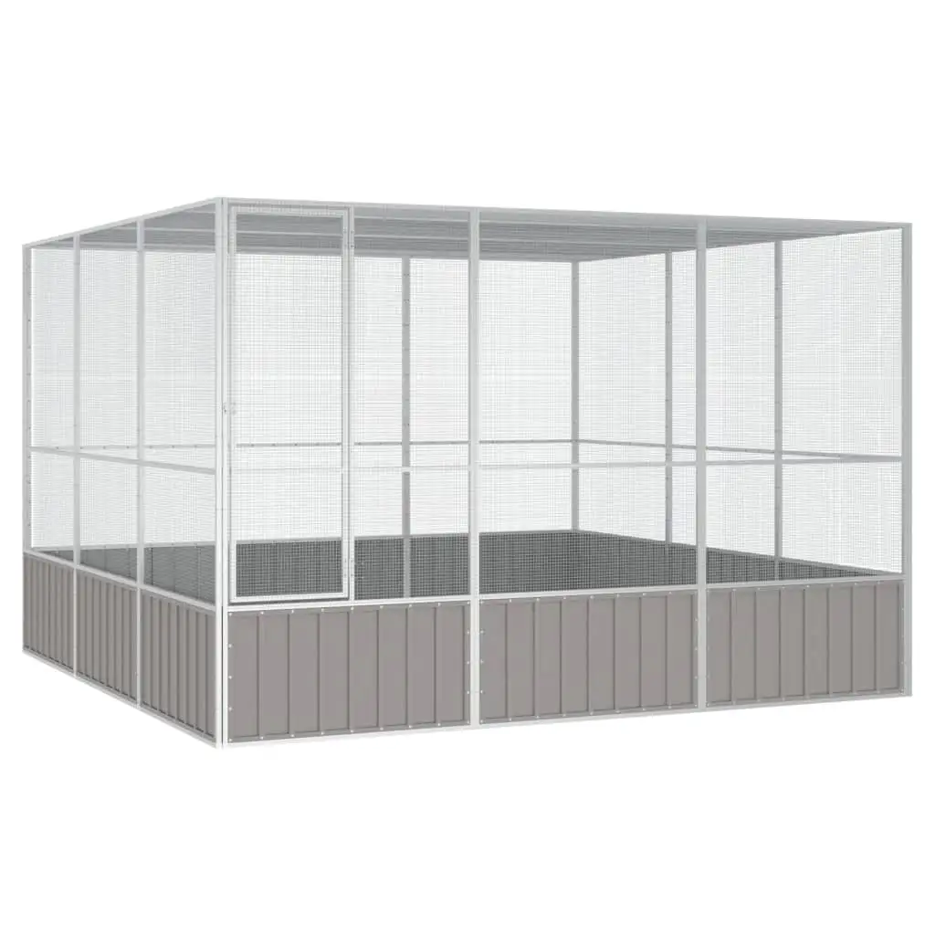 OWSOO Bird Cage Gray 119.1x127.8x83.3 Galvanized Steel