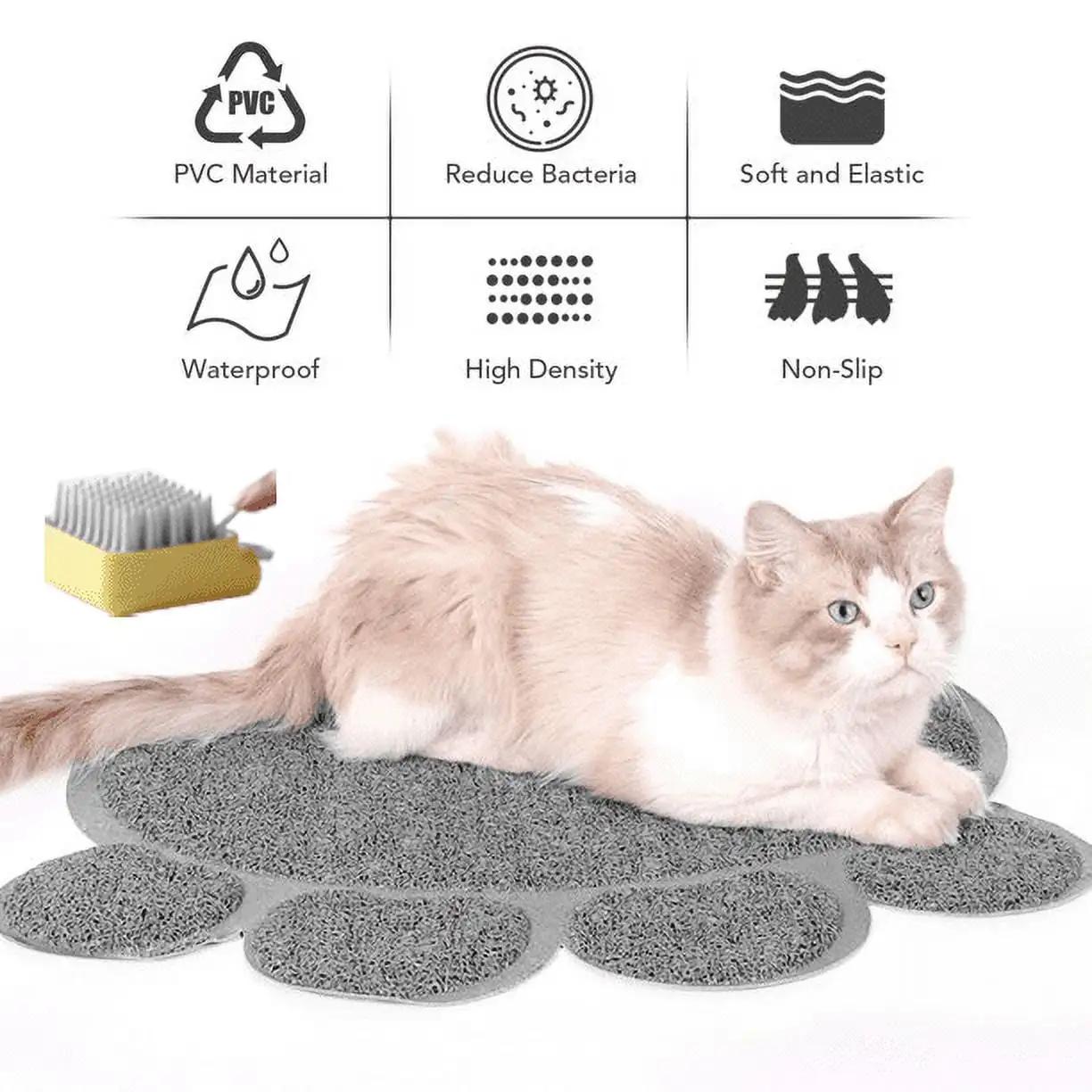 Obr Cat Litter Mat No Hurt to Paws and Thickened Kitty Litter Mats.Litter Tracker.Machine Washable.Small