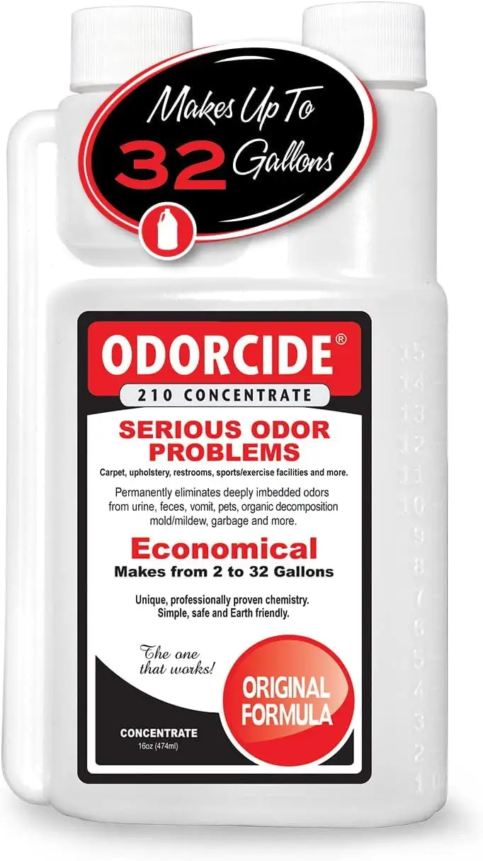 Odorcide Odor Eliminator Concentrate: Odor Eliminator for Strong Odor on Carpets. Hardwood & More - Smoke. Sweat & Pet Odor Eliminator for Home w/Non-Enzymatic Formula. 16 oz