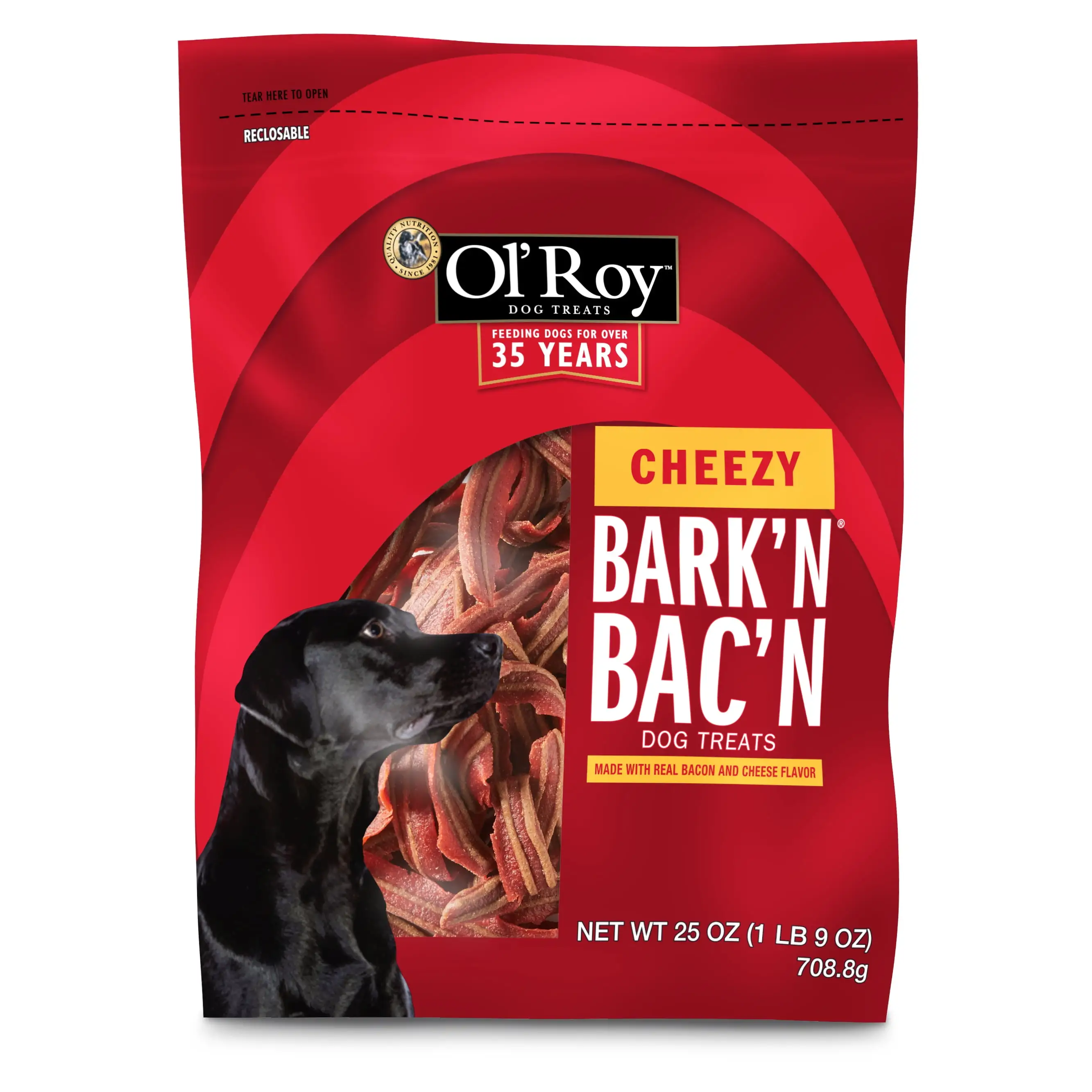 Ol' Roy Bark'n Bac'n Dog Treats. Cheezy Bacon. 25 Oz.