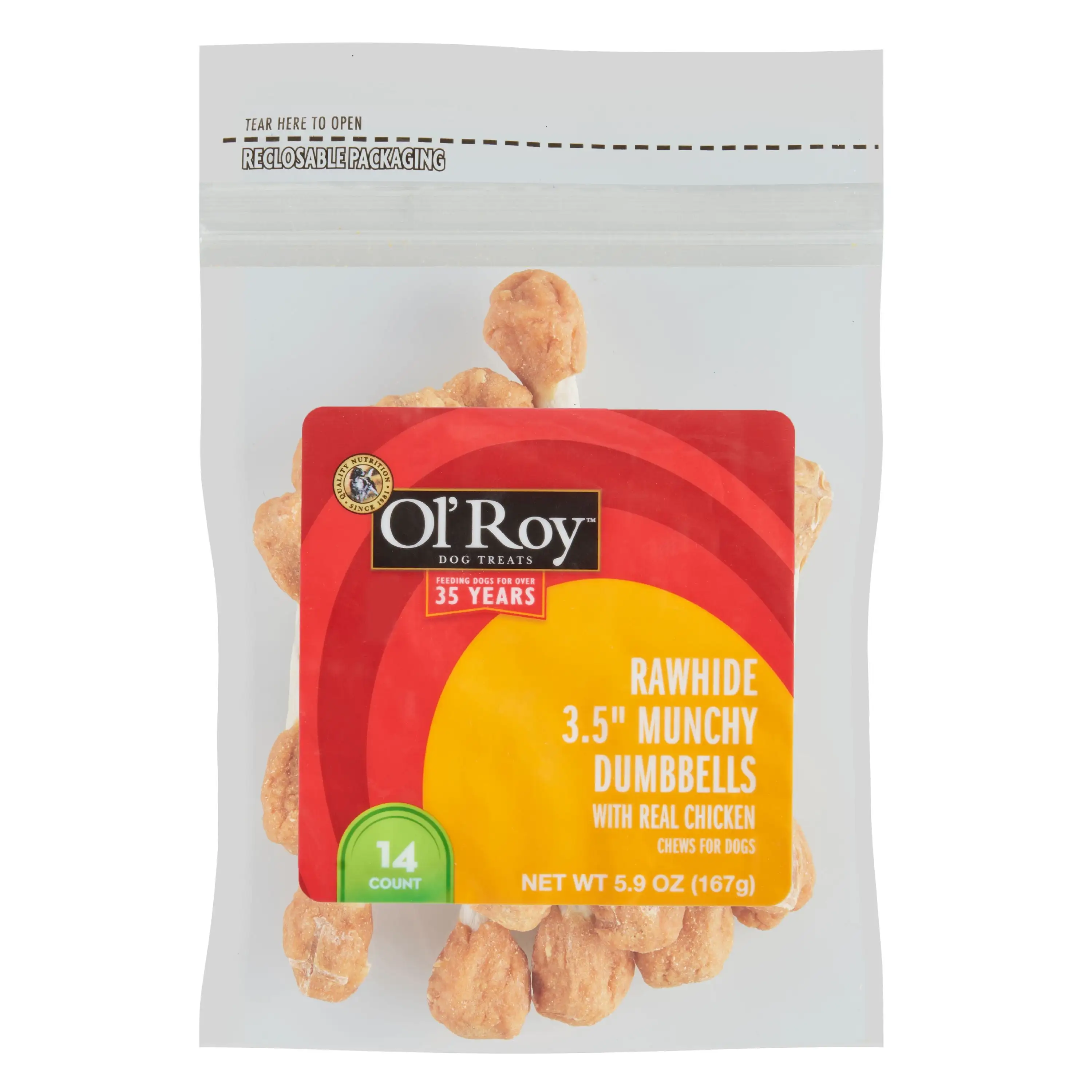 Ol' Roy Chicken Flavor Rawhide Chew for Dogs. 5.9 oz.