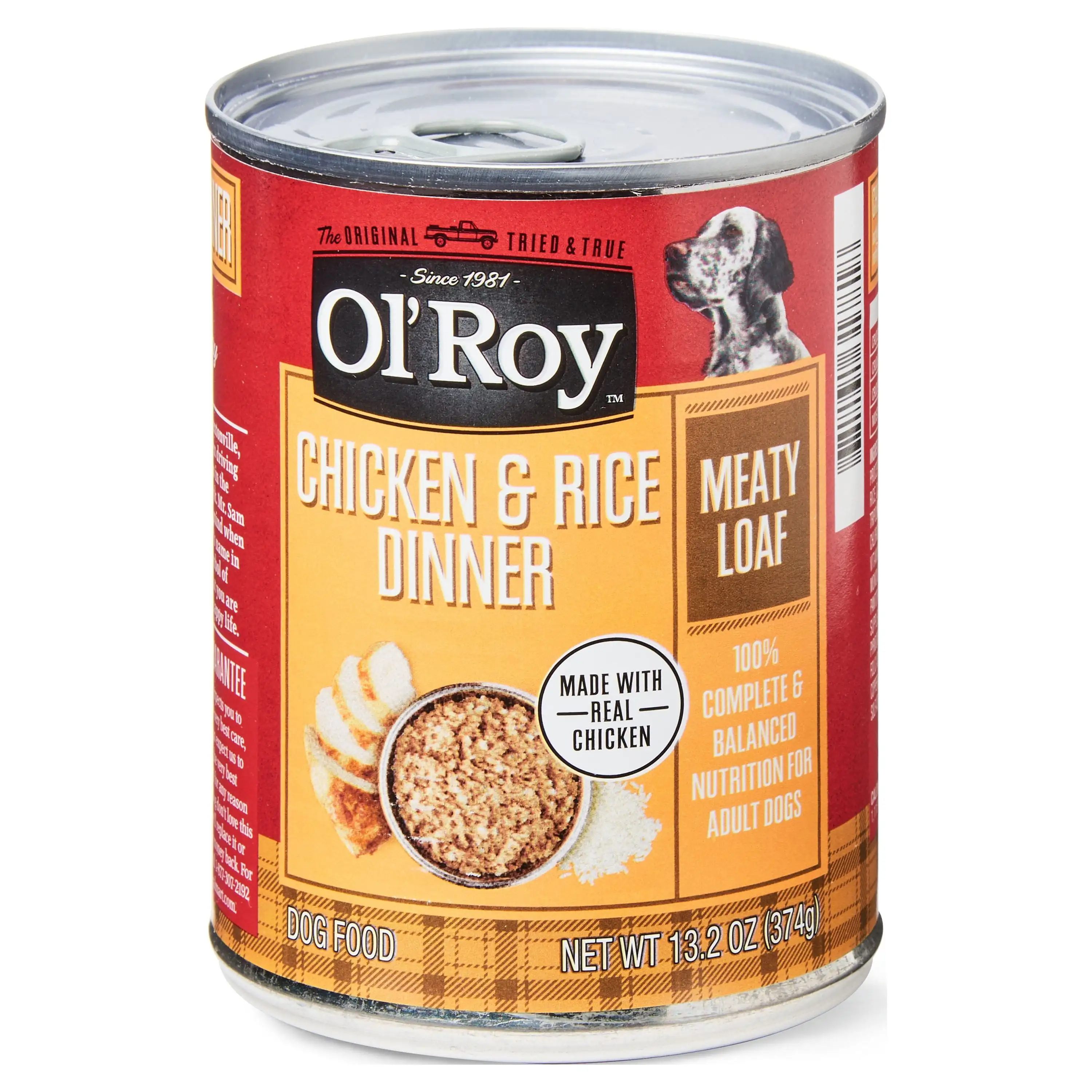 Ol' Roy Chicken & Rice Dinner Meaty Loaf Wet Dog Food. 13.2 oz Can