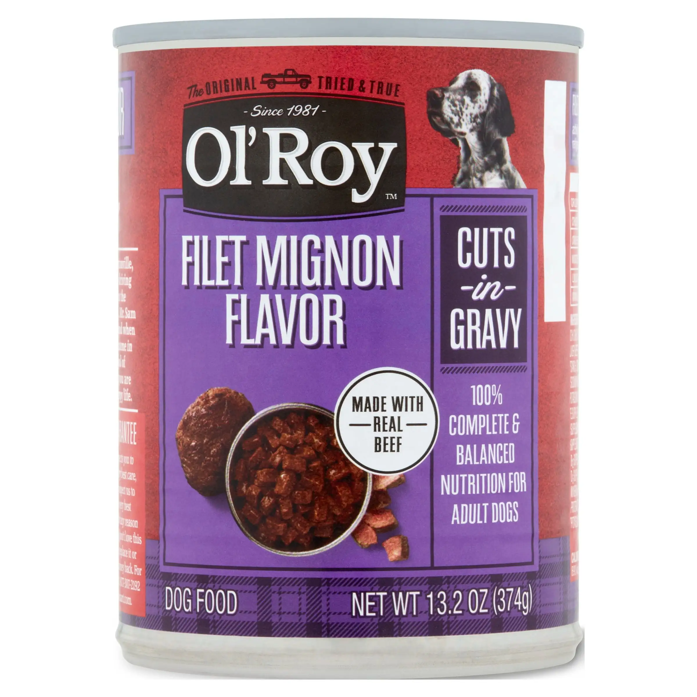 Ol' Roy Filet Mignon Flavor Cuts in Gravy. 13.2 oz Can