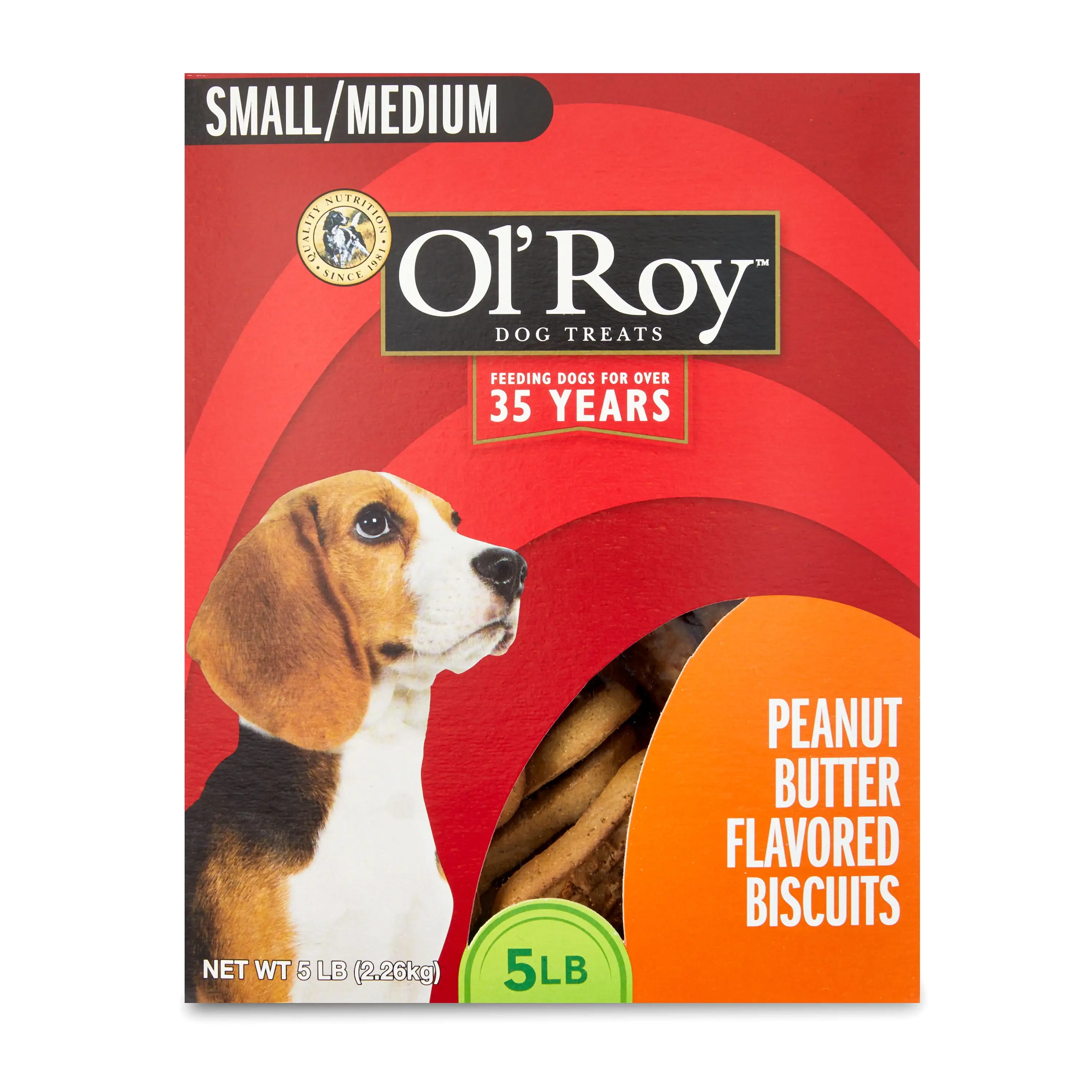 Ol' Roy Peanut Butter Flavored Biscuits Dog Treats for Small and Medium Breeds. 5 lb Box