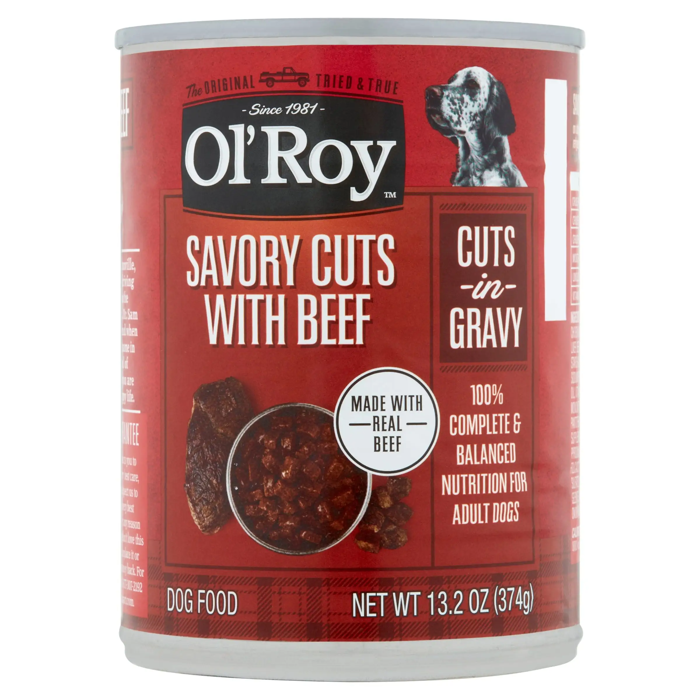 Ol' Roy Savory Cuts with Beef in Gravy Wet Dog Food. 13.2 oz Can