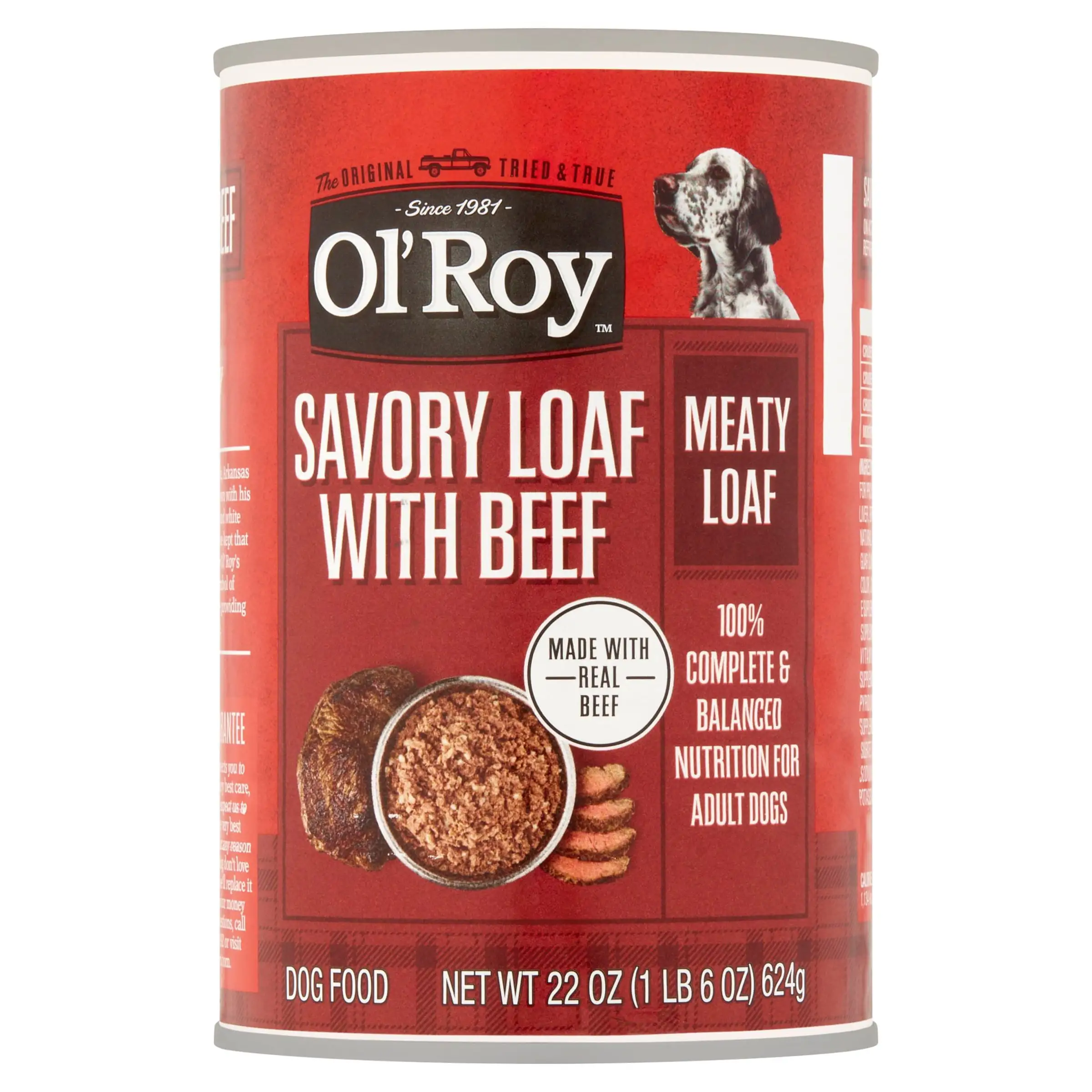 Ol' Roy Savory Loaf with Beef Wet Dog Food. 22 oz Can