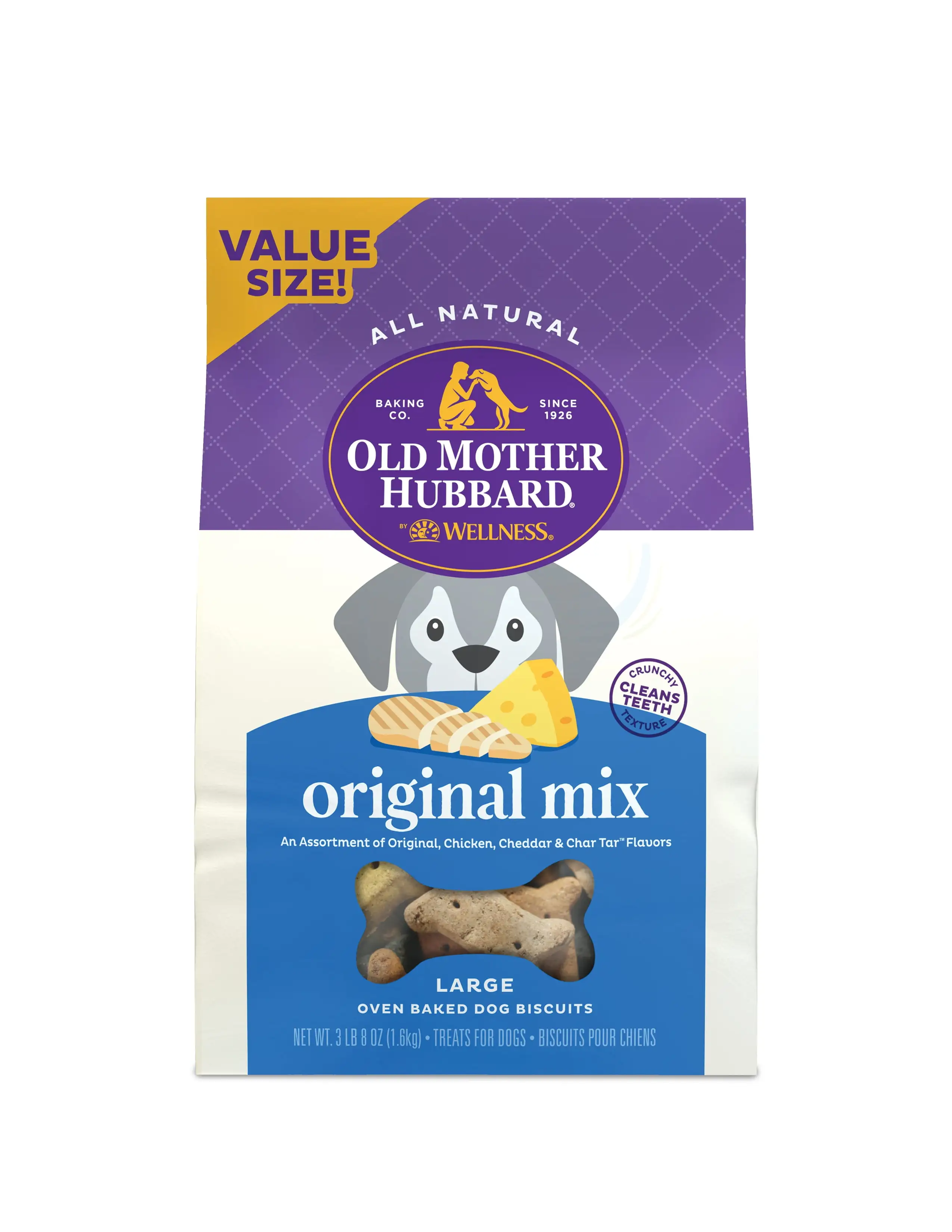 Old Mother Hubbard by Wellness Classic Original Mix Natural Large Biscuits Dog Treats. 3.5 lb bag