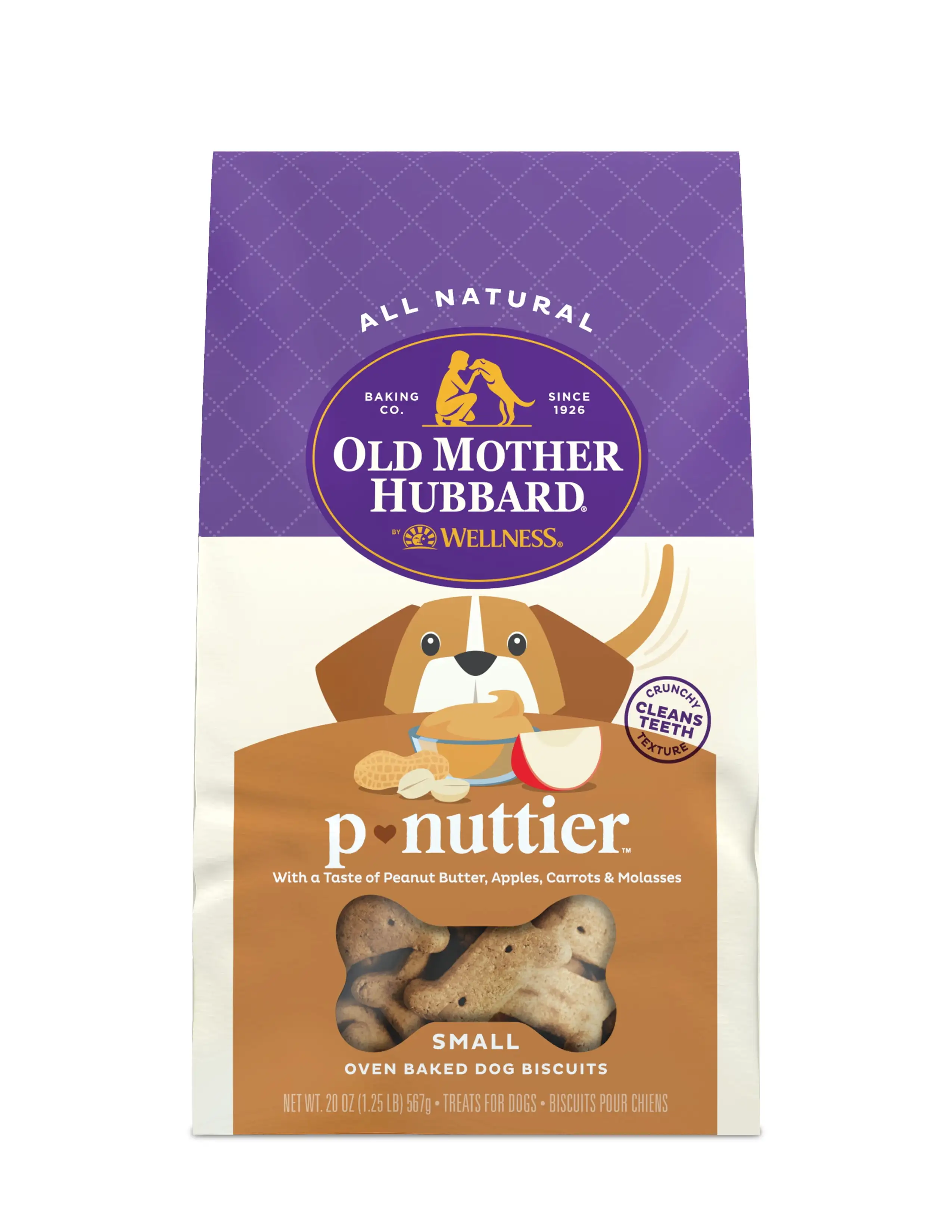 Old Mother Hubbard by Wellness Classic P Nuttier Natural Small Biscuits Dog Treats. 20 oz bag