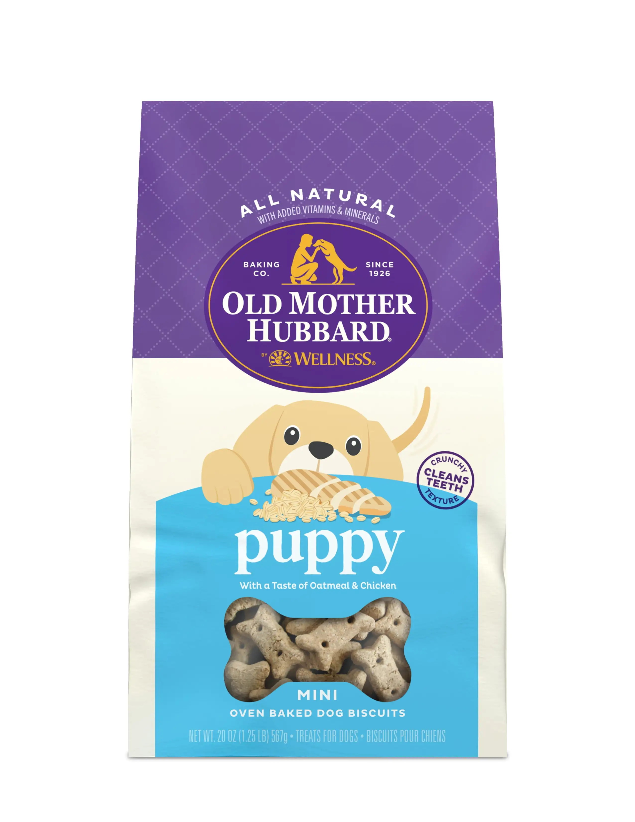 Old Mother Hubbard by Wellness Classic Puppy Natural Mini Biscuits Dog Treats. 20 oz bag