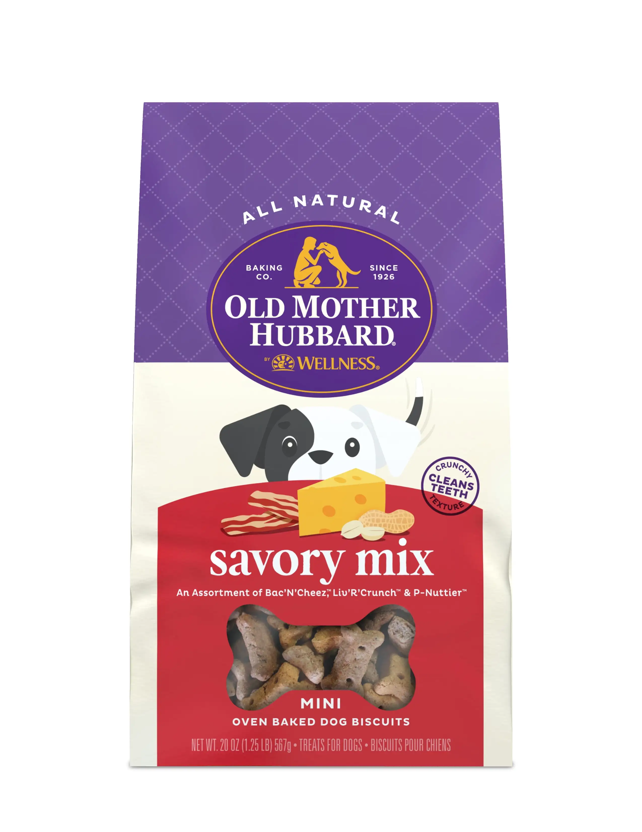 Old Mother Hubbard by Wellness Classic Savory Mix Natural Mini Biscuits Dog Treats. 20 oz bag