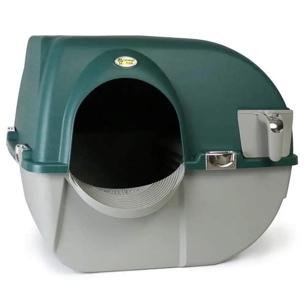 Omega Paw Premium Roll 'N Clean Self Cleaning Litter Box. Large. Green