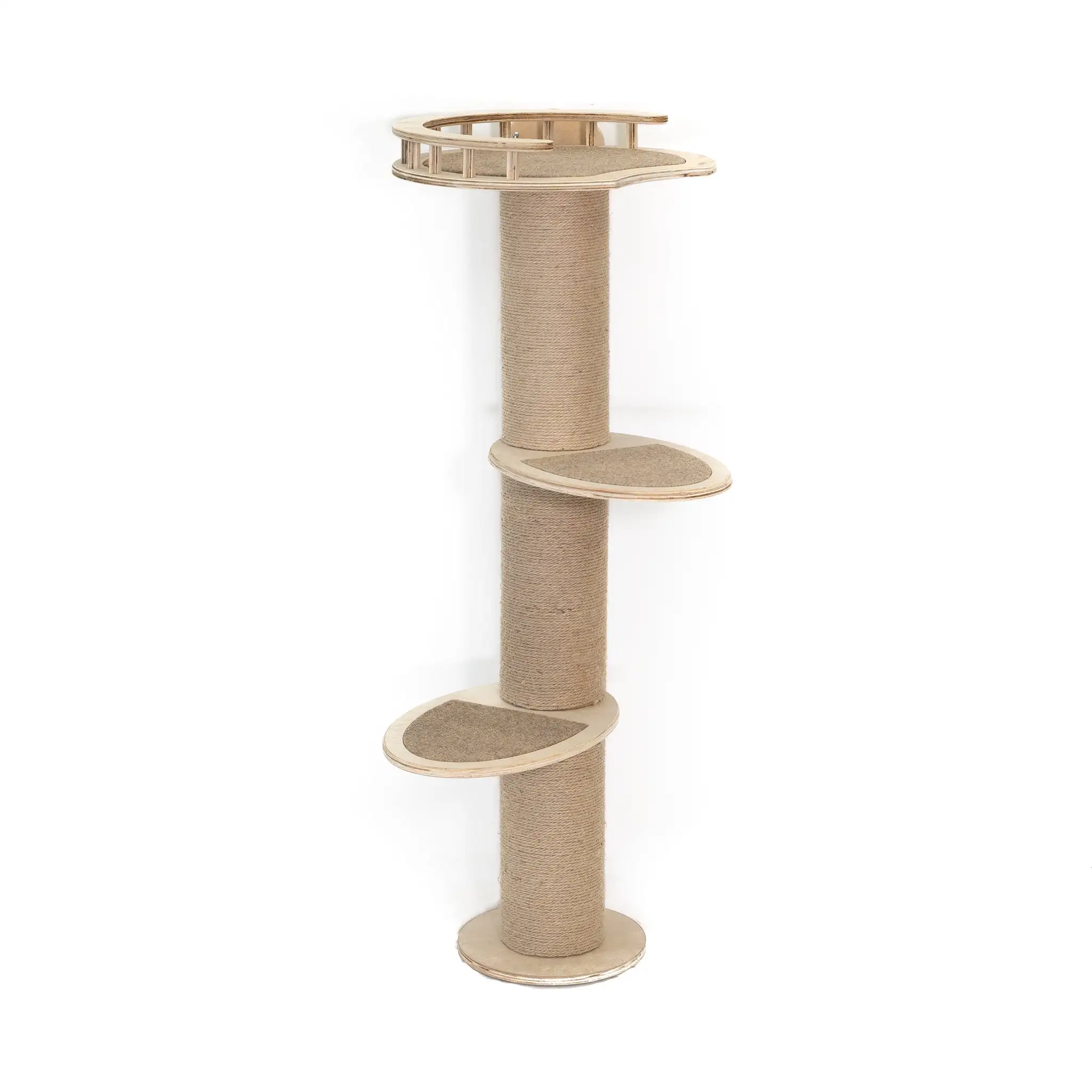 On2Pets 3-Level Wall-Mounted Activity Cat Tree. 44 Inch Cat Scratching Post for indoor Cats. with Cat bed & Cat Steps. Natural & durable Sisal rope cat scratcher