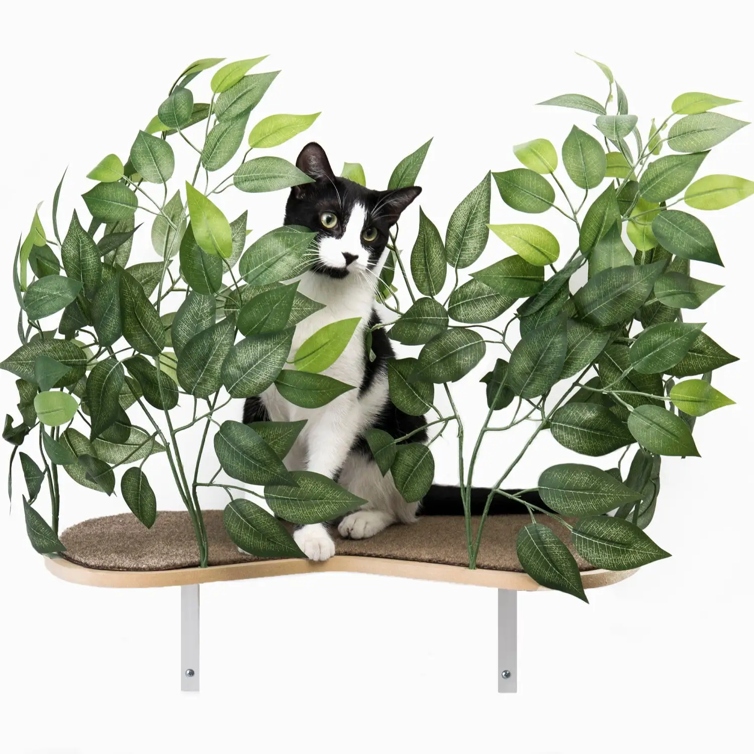 On2Pets Cat Shelves Wall-Mounted Cat Furniture for Climbing. Playing and Relaxing. Set of 2.