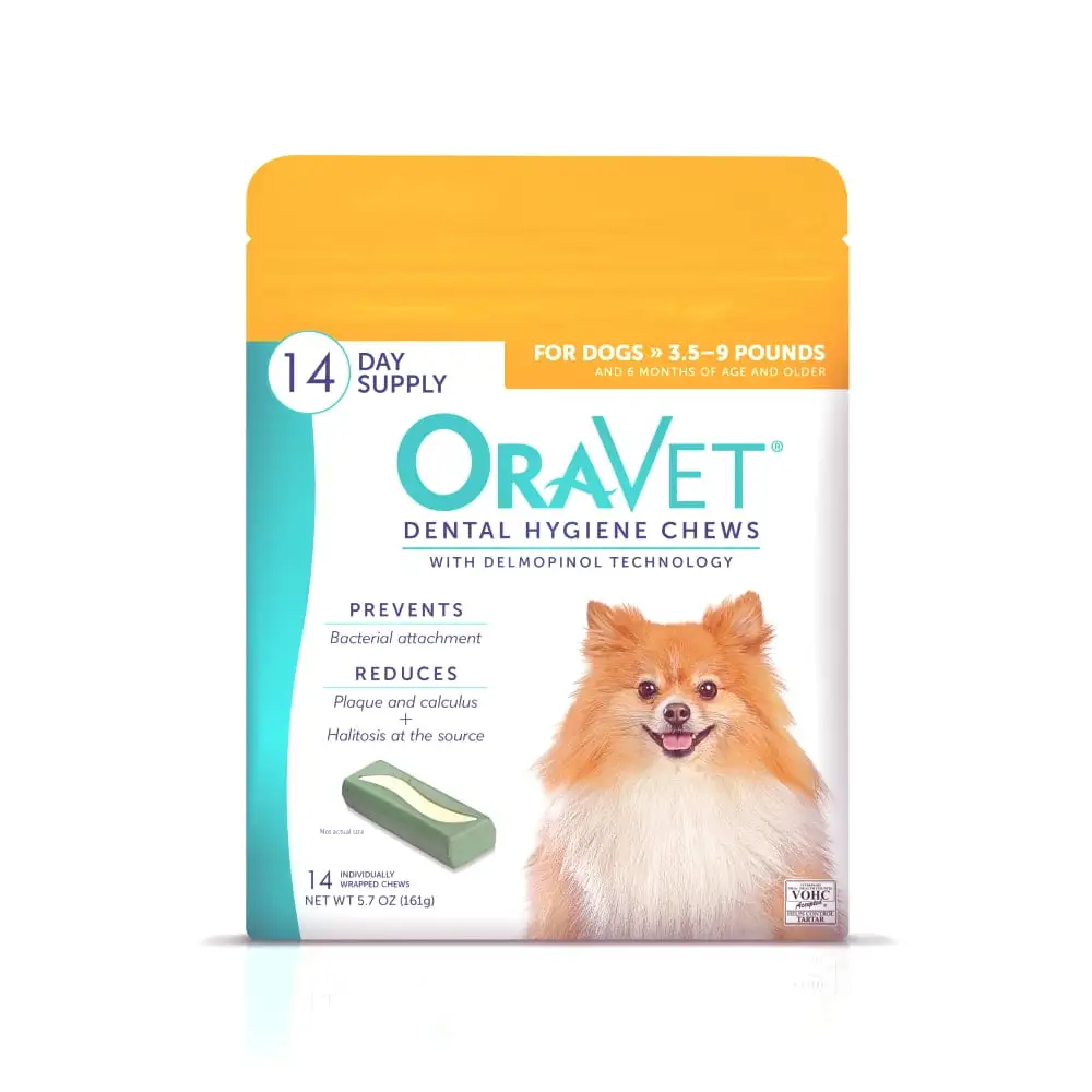 OraVet Dental Care Hygiene Fresh Chews for Extra Small Dogs. 3.5-9 lbs. 14 Count