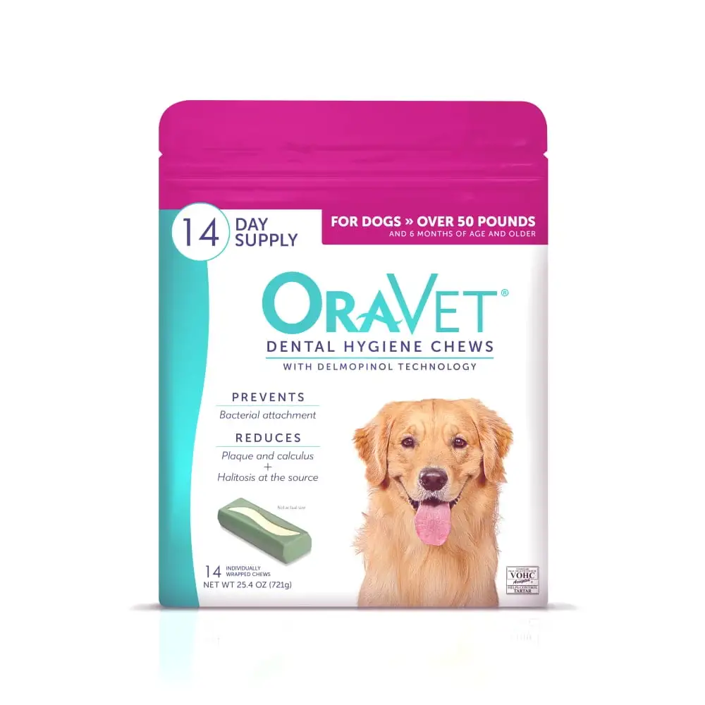 OraVet Dental Care Hygiene Fresh Chews for Large Dogs. over 50 lbs. 14 Count