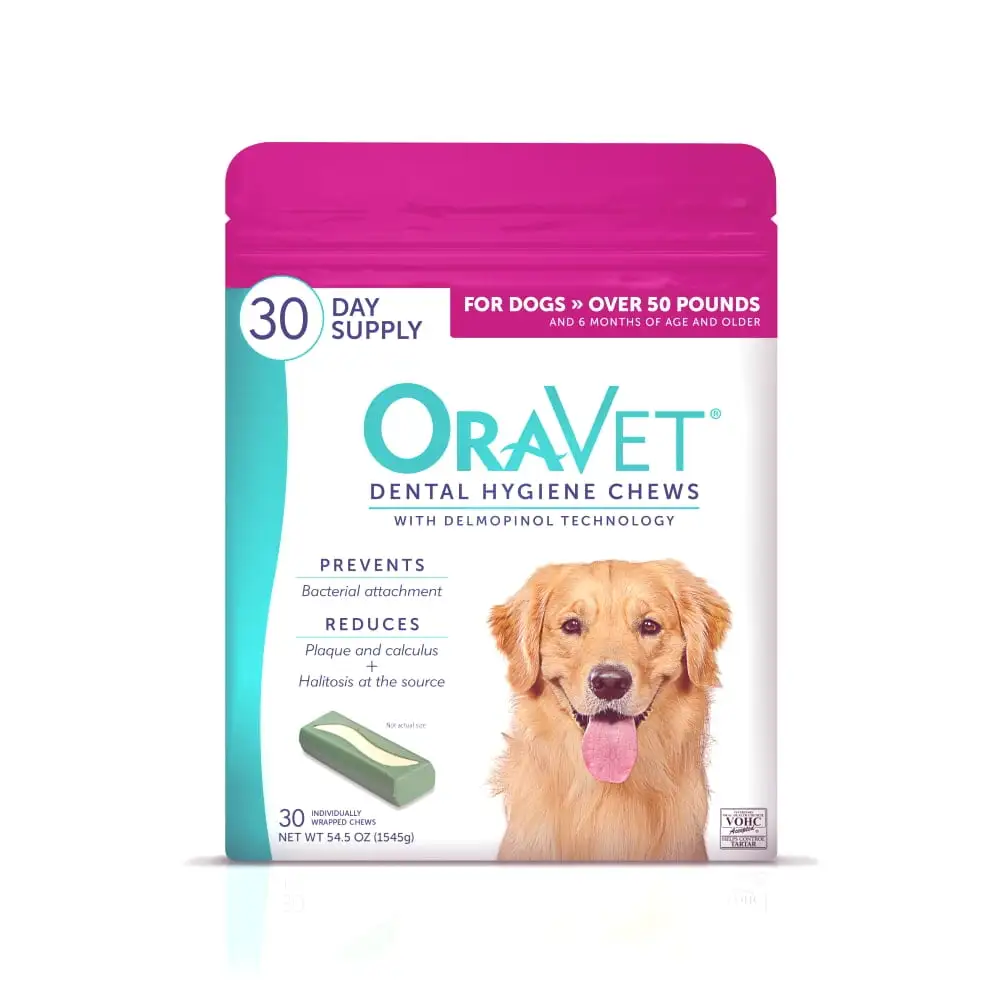 OraVet Dental Care Hygiene Fresh Chews for Large Dogs. over 50 lbs. 30 Count