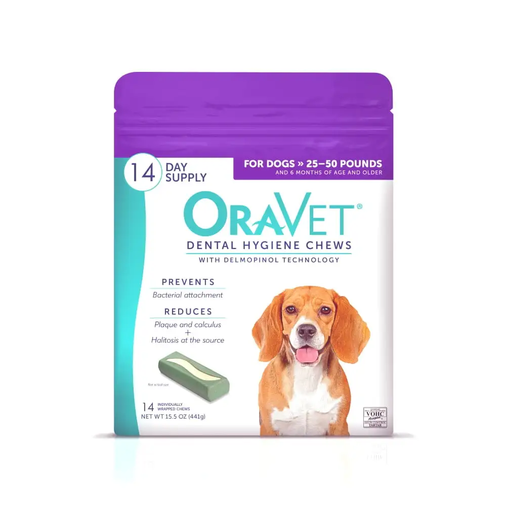 OraVet Dental Care Hygiene Fresh Chews for Medium Dogs. 25-50 lbs. 14 Count