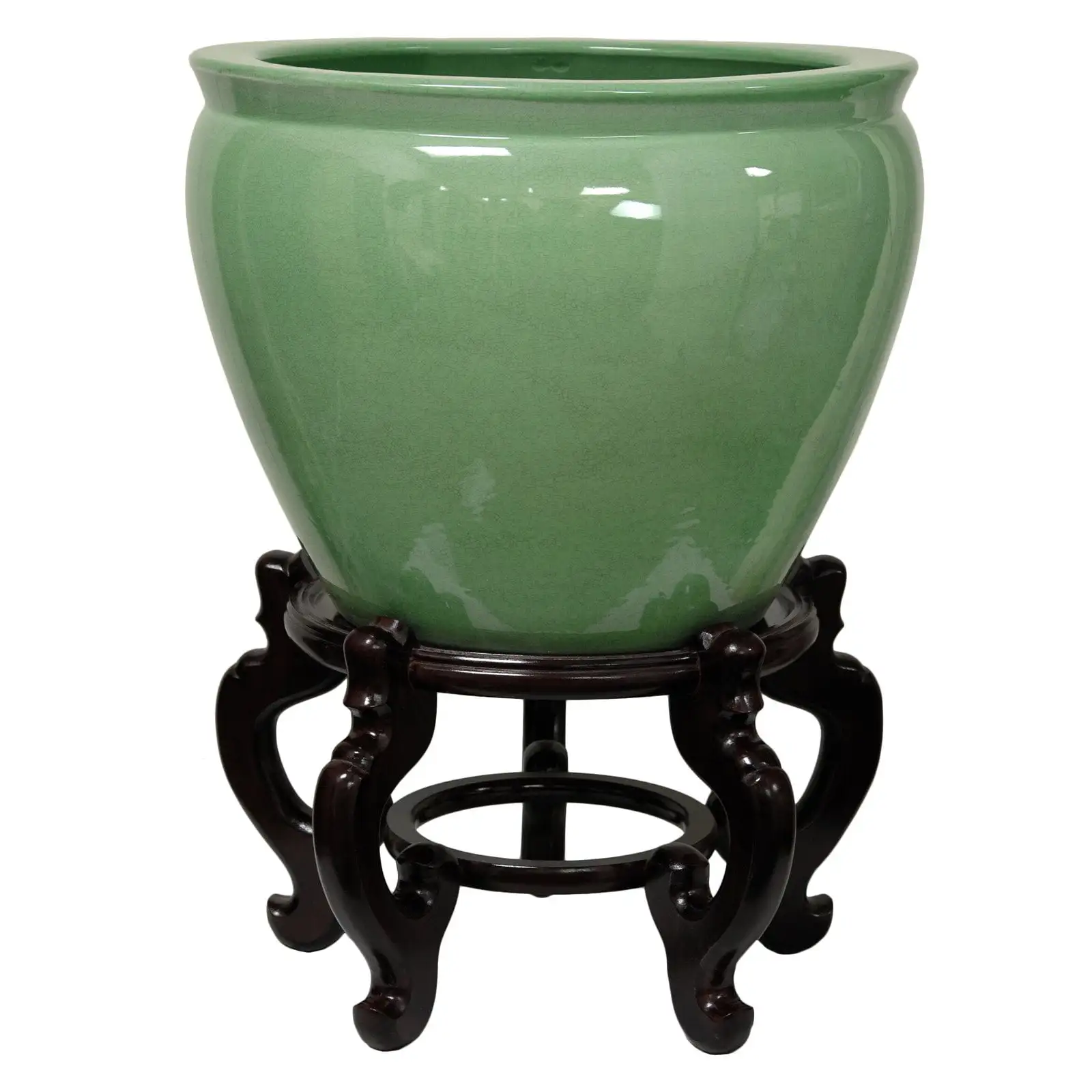 Oriental Furniture 12 Celadon Porcelain Fishbowl