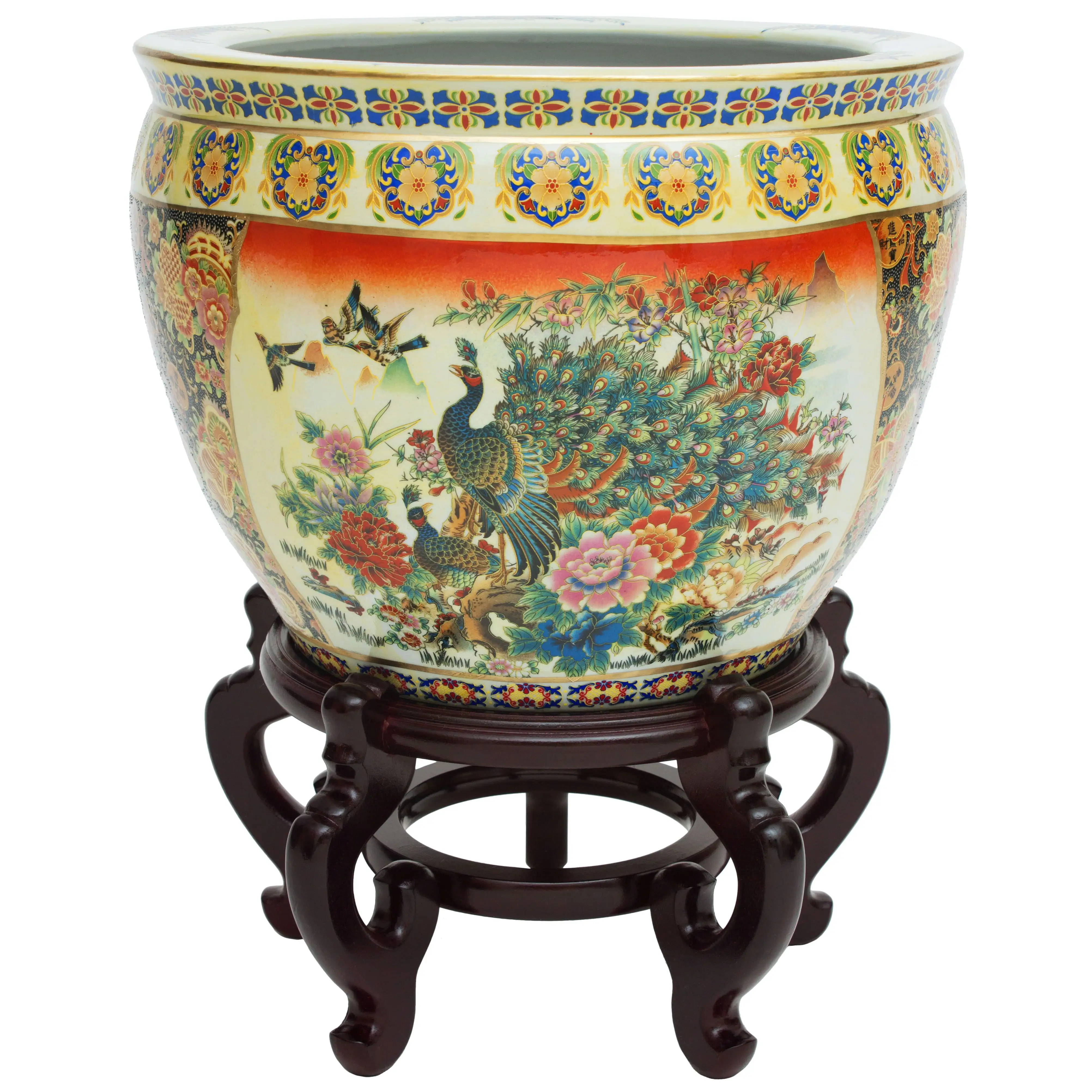 Oriental Furniture 14 Famille Rose Porcelain Fishbowl. Porcelain. Oriental. Asian. All occasion. indoor item