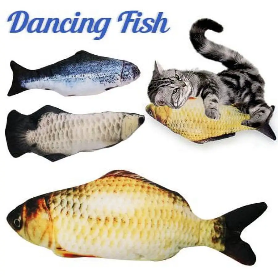 OriginalSourcing Electronic Pet Cat Toy Electric USB Charging Simulation Fish Toys Salmon