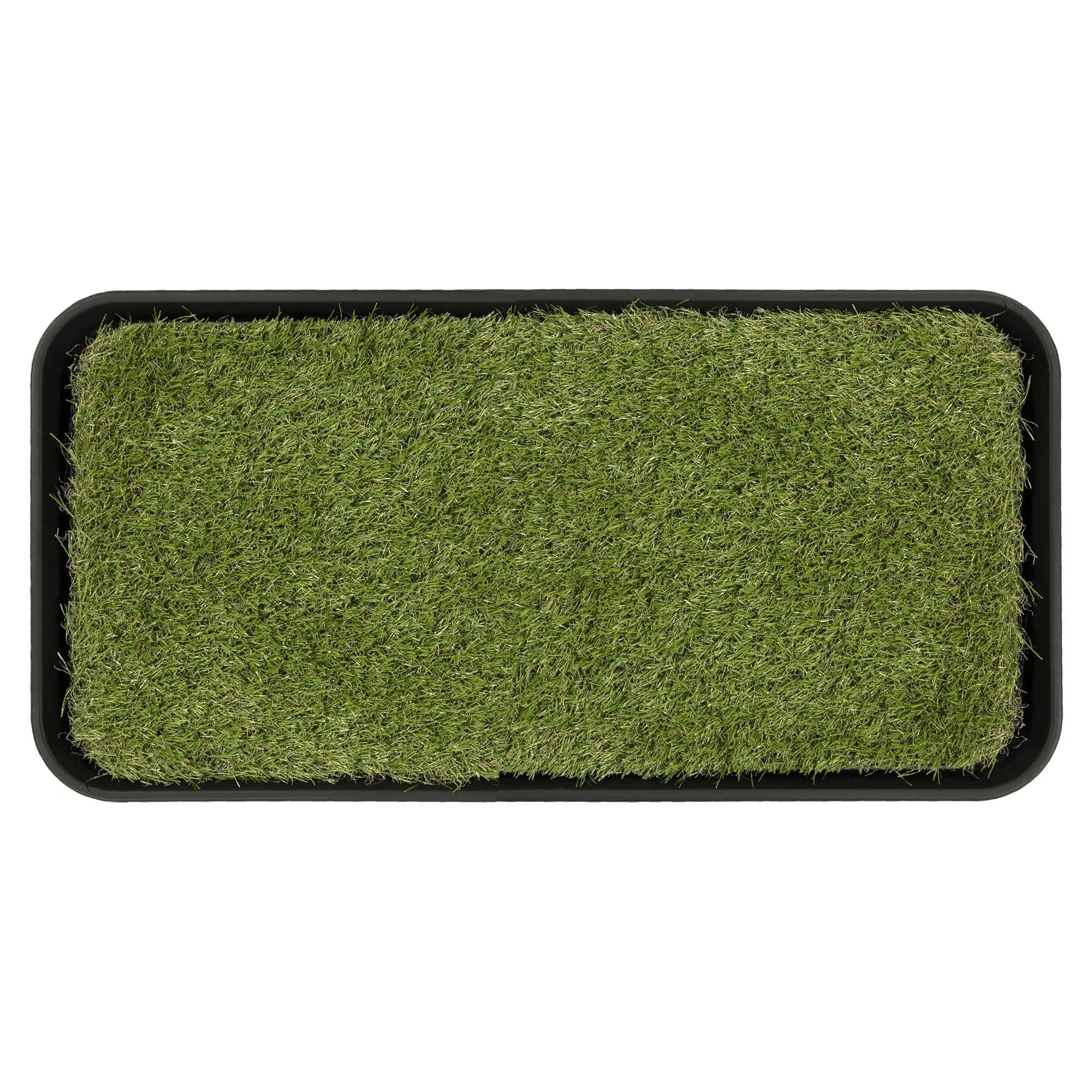 Ottomanson Pet Care Non-Slip Easy Clean Indoor/Outdoor Tray with Reusable Grass Pad. 15 x 30. Green