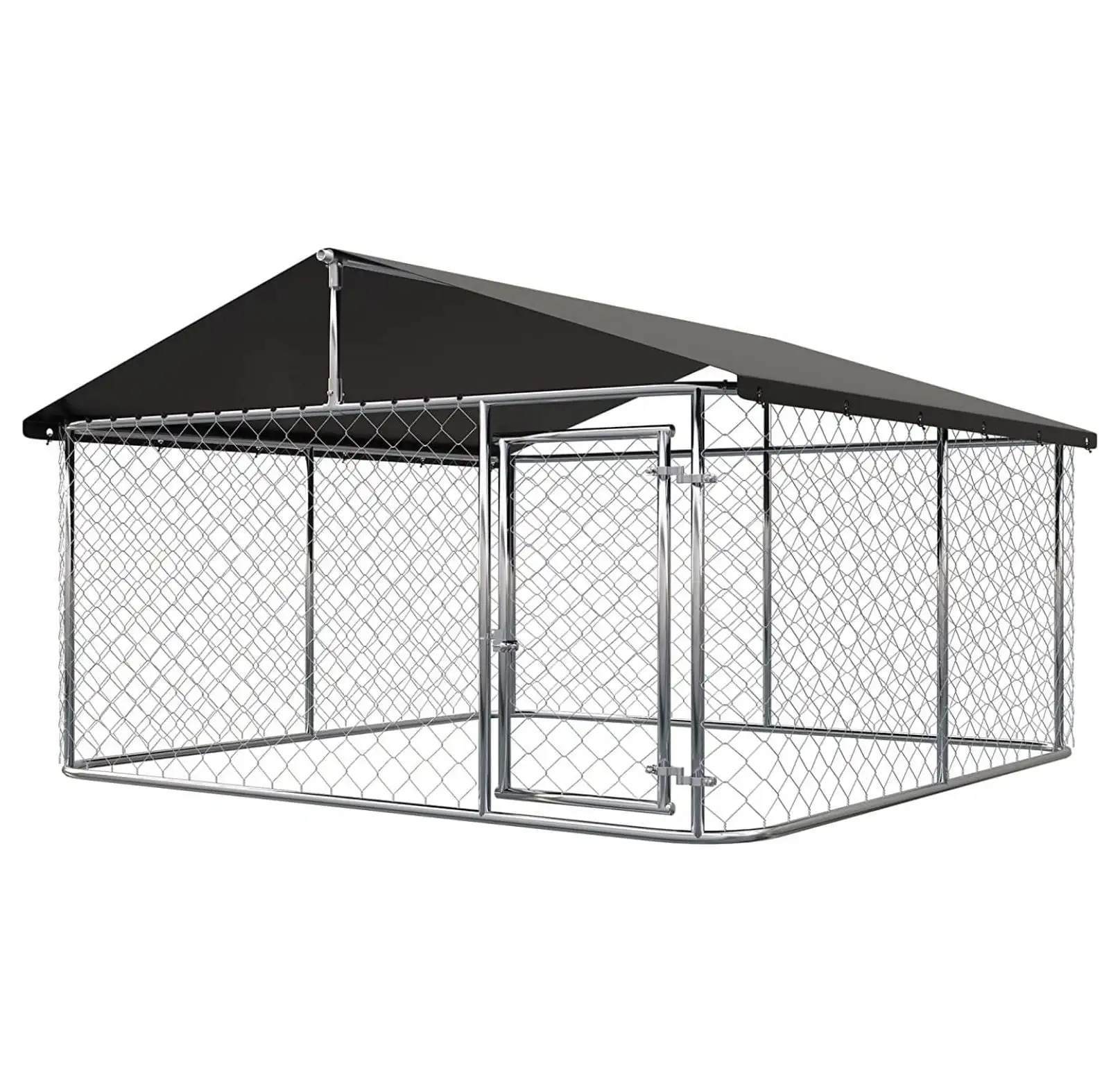 Outdoor Dog Playpen Heavy Duty Dog Kennel House Mesh Dog Big Cage Pet Kennel Steel Fence with Secure Lock