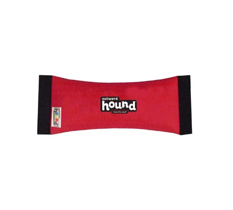 Outward Hound Fire Hose Sqeek N Fetch Dog Toy Red large