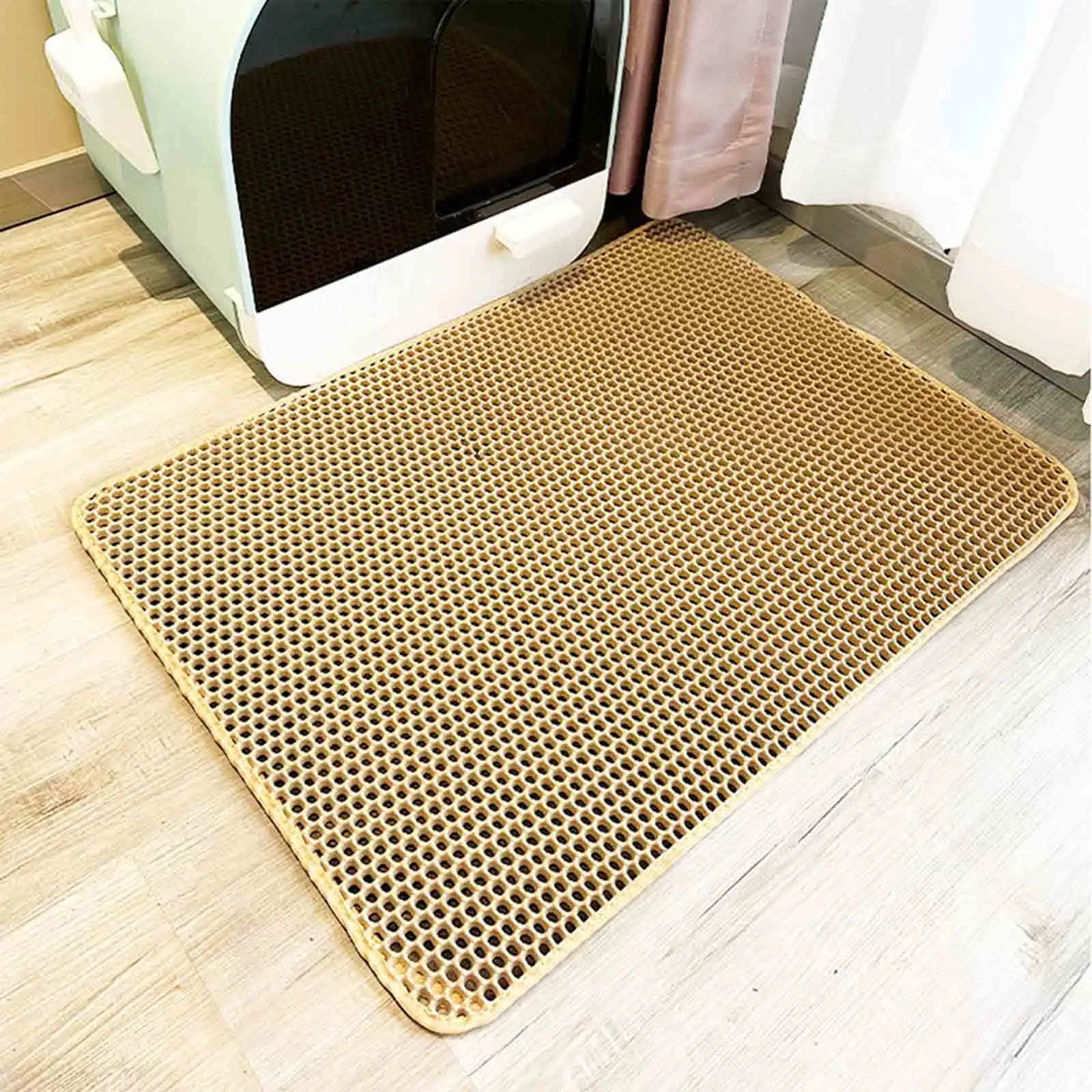 Ovzne Cat Litter Mat. Litter Box Trapping Mat. 45*30cm Waterproof. Washable Easy Clean for Floor Waste. Anti-Slip Winter Discount