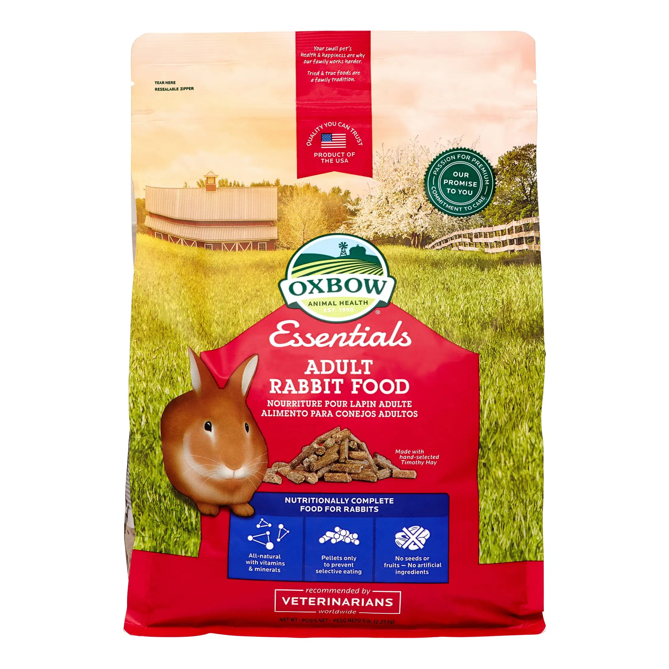 Oxbow Pet Products Essentials Bunny Basics Adult Dry Rabbit Food. 5 lbs.