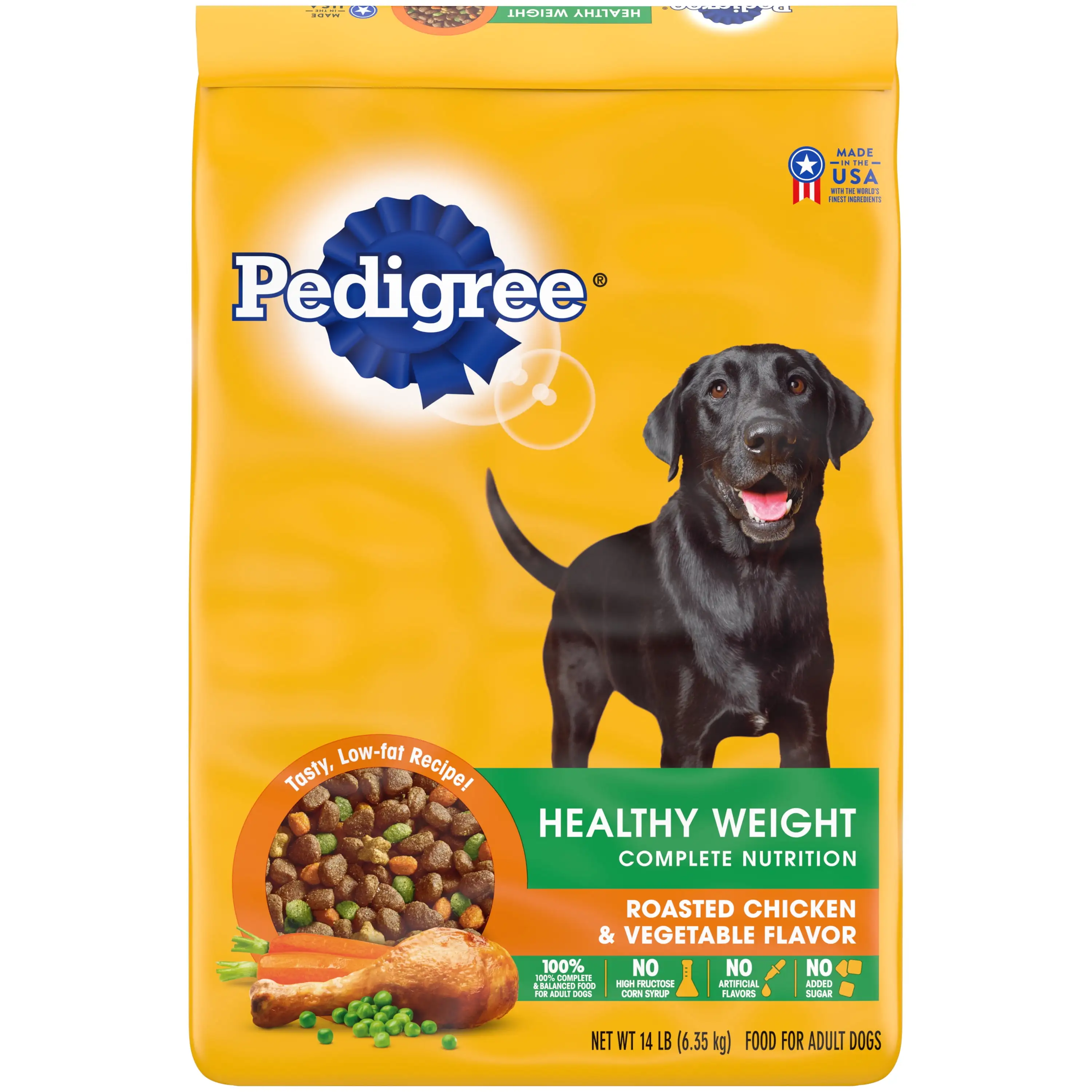 PEDIGREE Healthy Weight Adult Dry Dog Food Roasted Chicken & Vegetable Flavor Dog Kibble. 14 lb. Bag