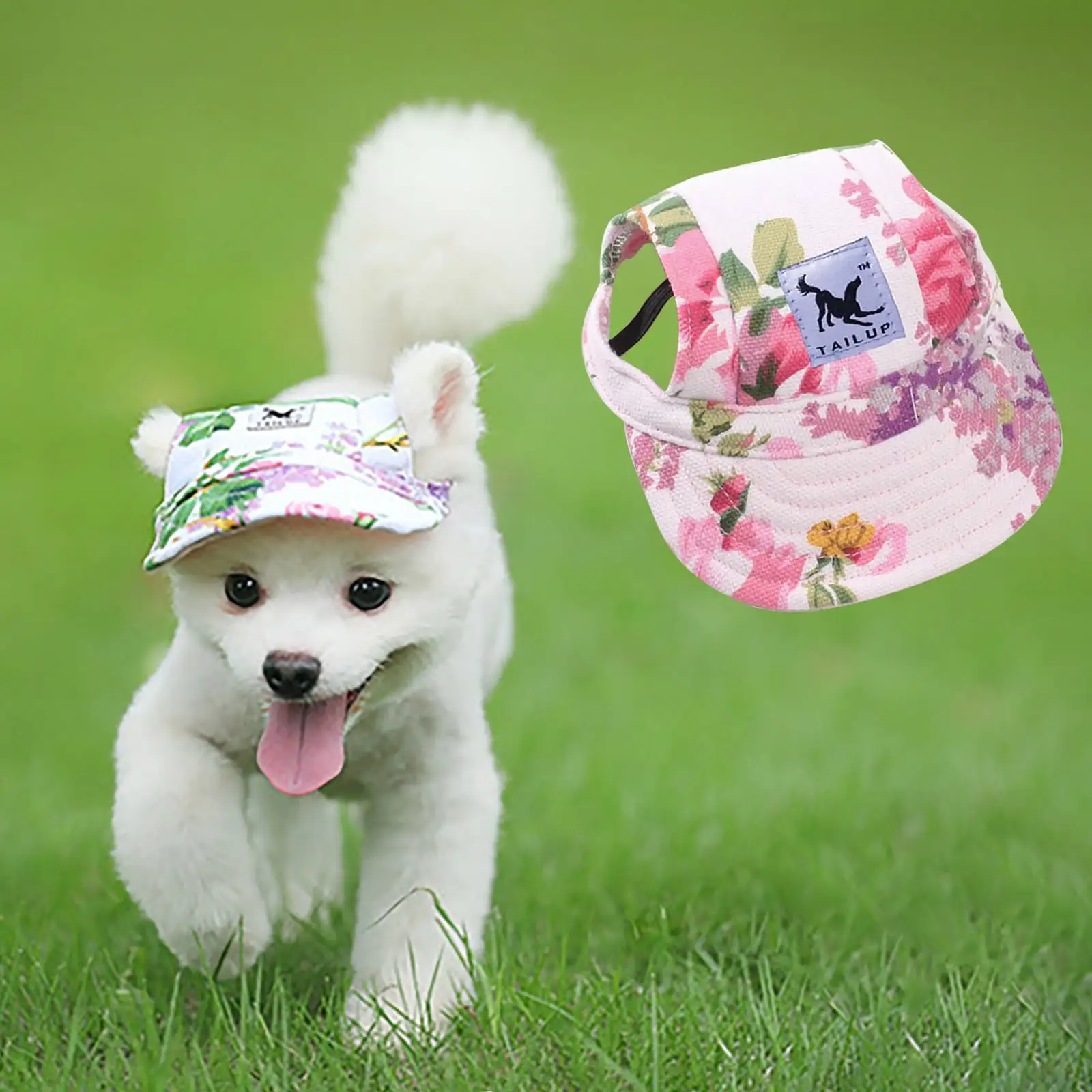 PEONAVET Dog Hat Dog Costume TAILUP Small Pet Summer Canvas Cap Dog Baseball Visor Hat Puppy Outdoor Pet Cap