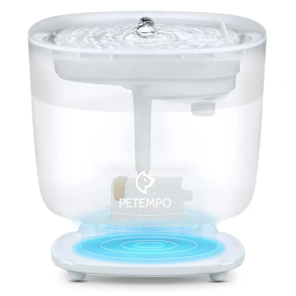 PETEMPO Cat Water Fountain. with Wireless Pump and 2 Flow Modes. 2L Capacity for Cats and Dogs