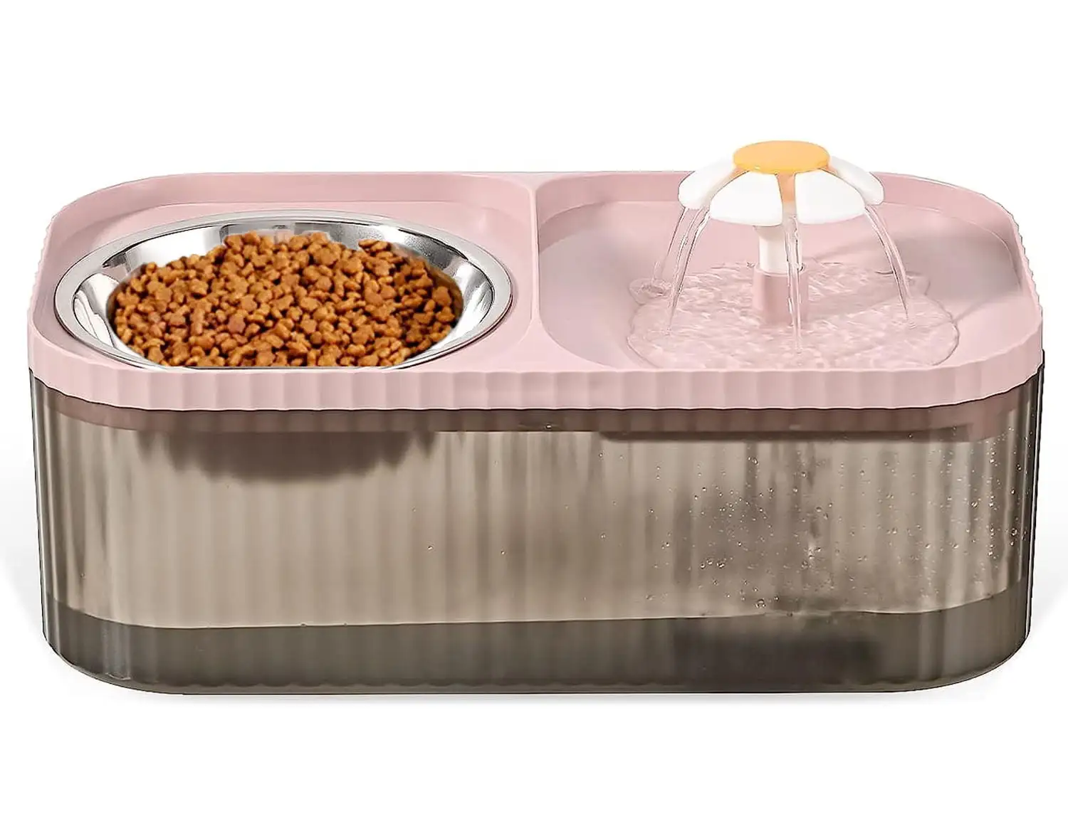 PETIMI 105oz/3L Automatic Cat Water Fountain. Stainless Steel Bowl. Pink - Clean & Healthy Drinking for Your Pets