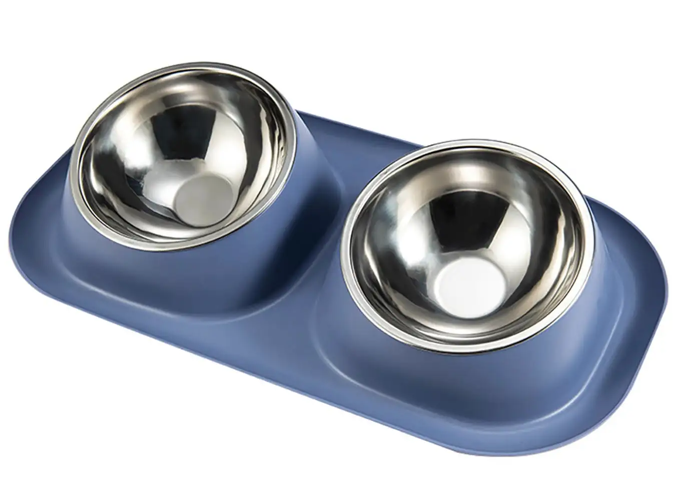 PETIMI Cat Bowl. Small Dog Bowls. Cat Food Bowl with 2 Removable Stainless Steel Feeding Bowls. Suitable for Small and Medium Sized PetsBlue