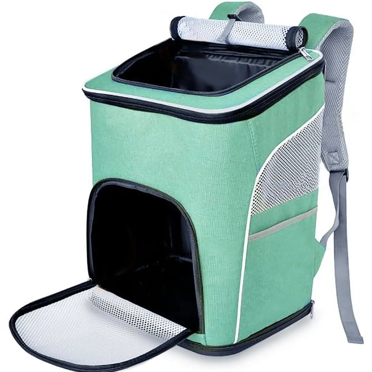 PETIMI Cat Carrier Backpack - Green - 17.5x13x11 - Fits Under Most Airline Seats