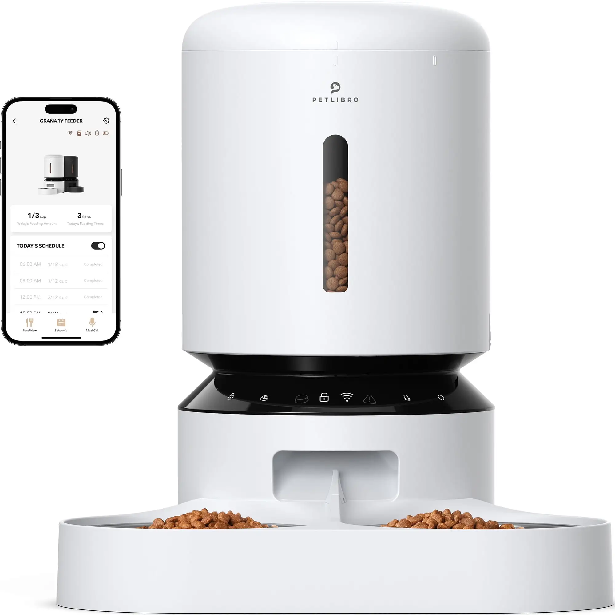 PETLIBRO Automatic Dog&Cat Food Dispenser. 5G Wifi Pet Feeder for Two Cats Dogs with Remote Control. 5L Automatic Cat Feeders with Low Food Sensor. 1-10 Meals per Day. up to 10S Meal Call for Pets